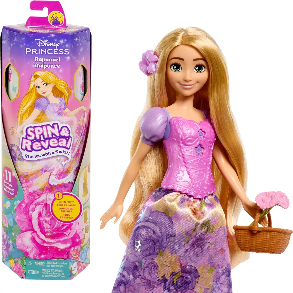 Magical Disney Princess Spin & Reveal Doll - Rapunzel with Surprise Accessories