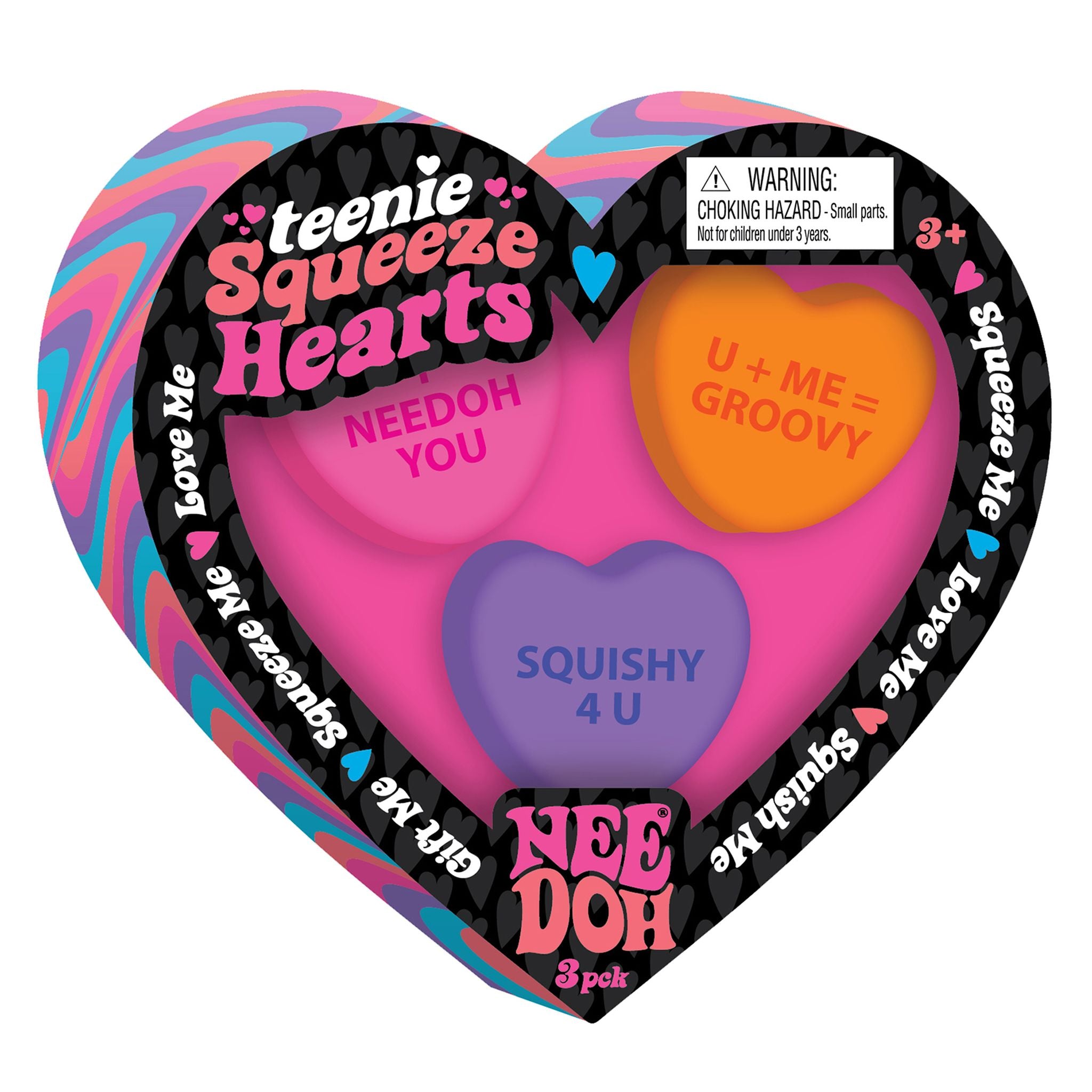 Schylling NeeDoh Teenie Squeeze Hearts - Assorted Styles, Great for Valentine's Day