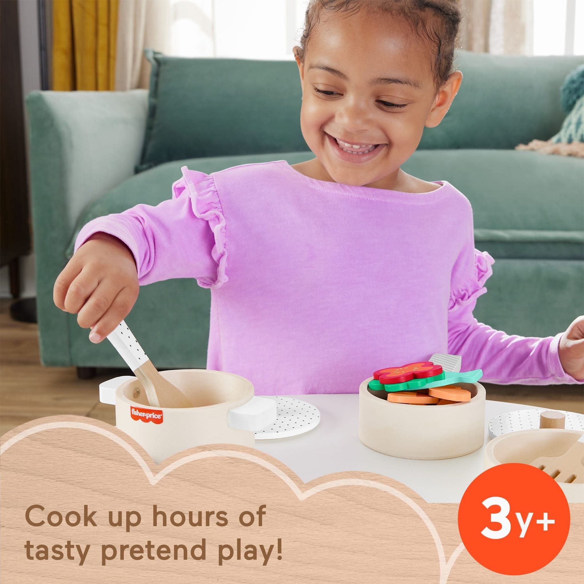 Fisher-Price Wooden Kitchen Pretend Play Set: Ideal for 3+