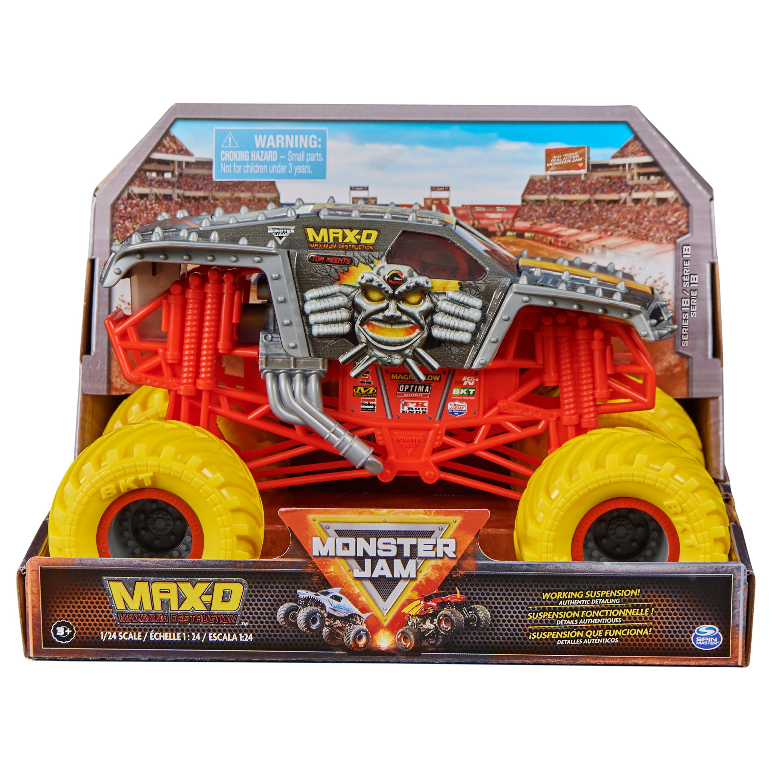 Hot! Monster Jam 1:24 Scale Monster Truck Series 18 - Max - D Maximum Destruction