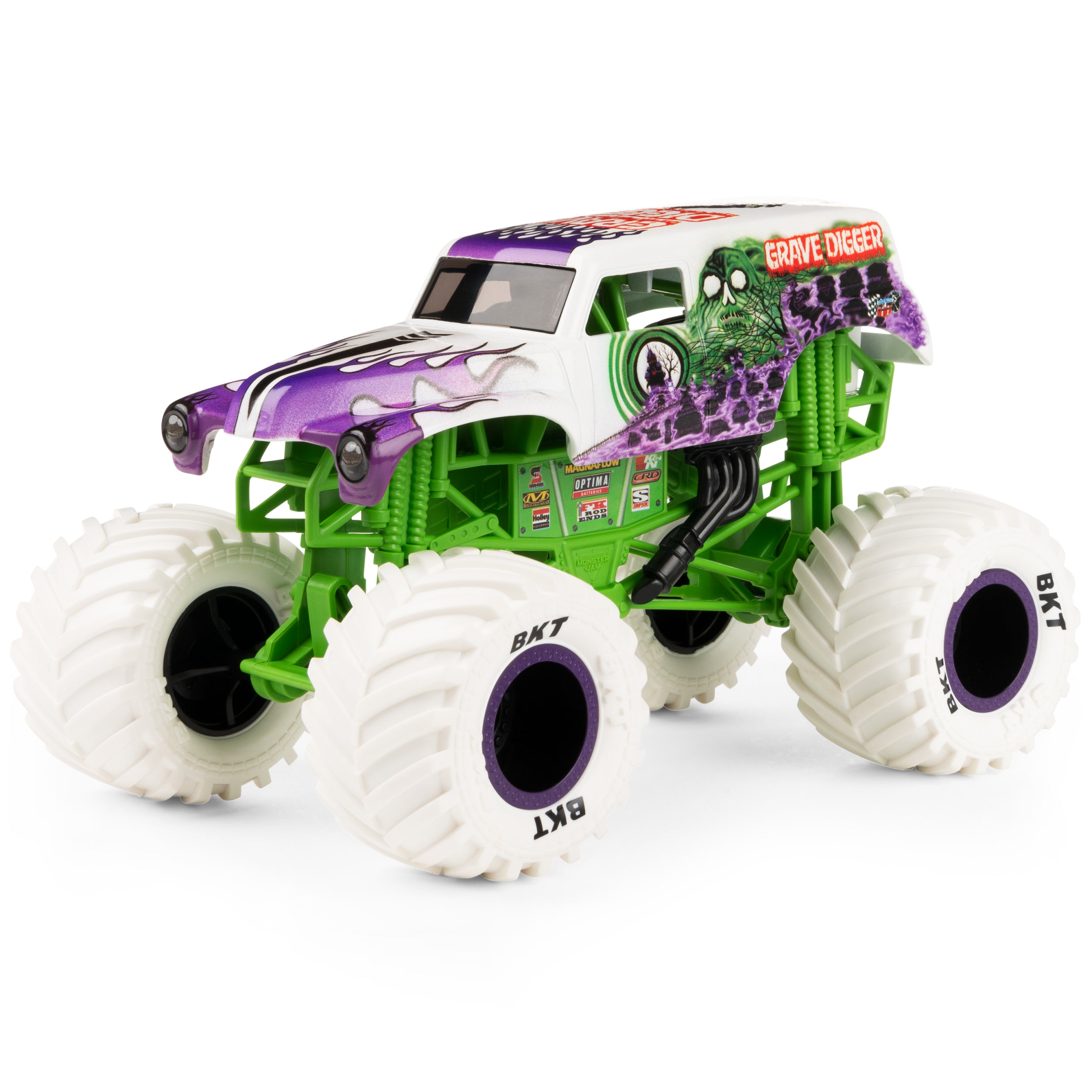 Hot Sale! 1:24 Scale Monster Jam Die - Cast Monster Truck Grave Digger in White/Green
