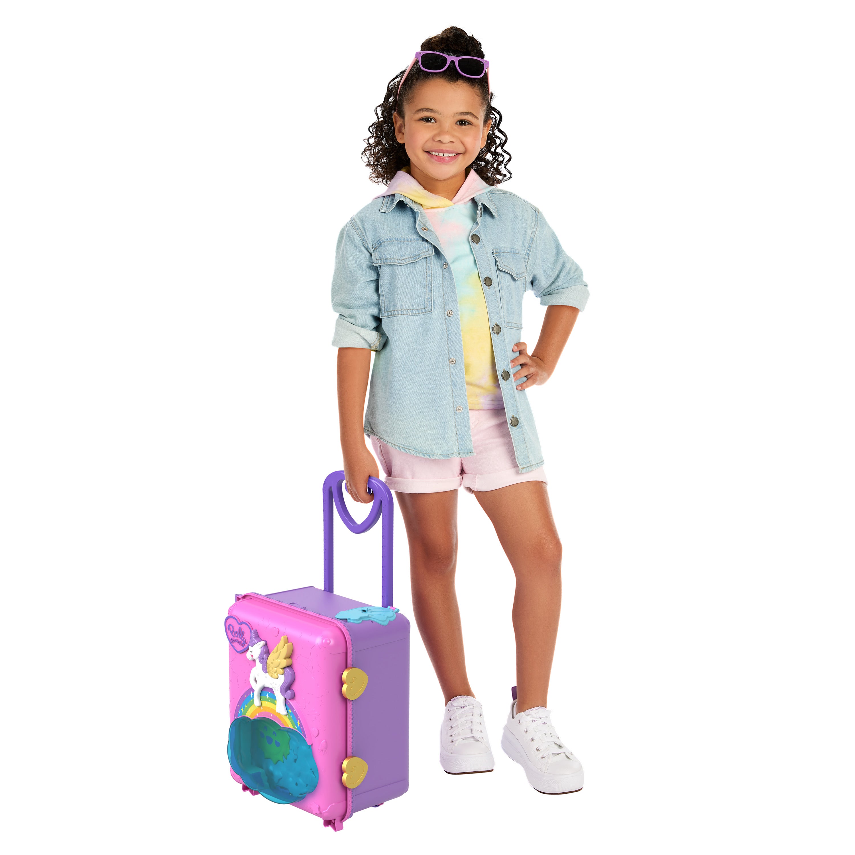 Polly Pocket Pollyville Resort Roll-Away Playset with 4 Dolls, 1 Vehicle & 25+ Accessories