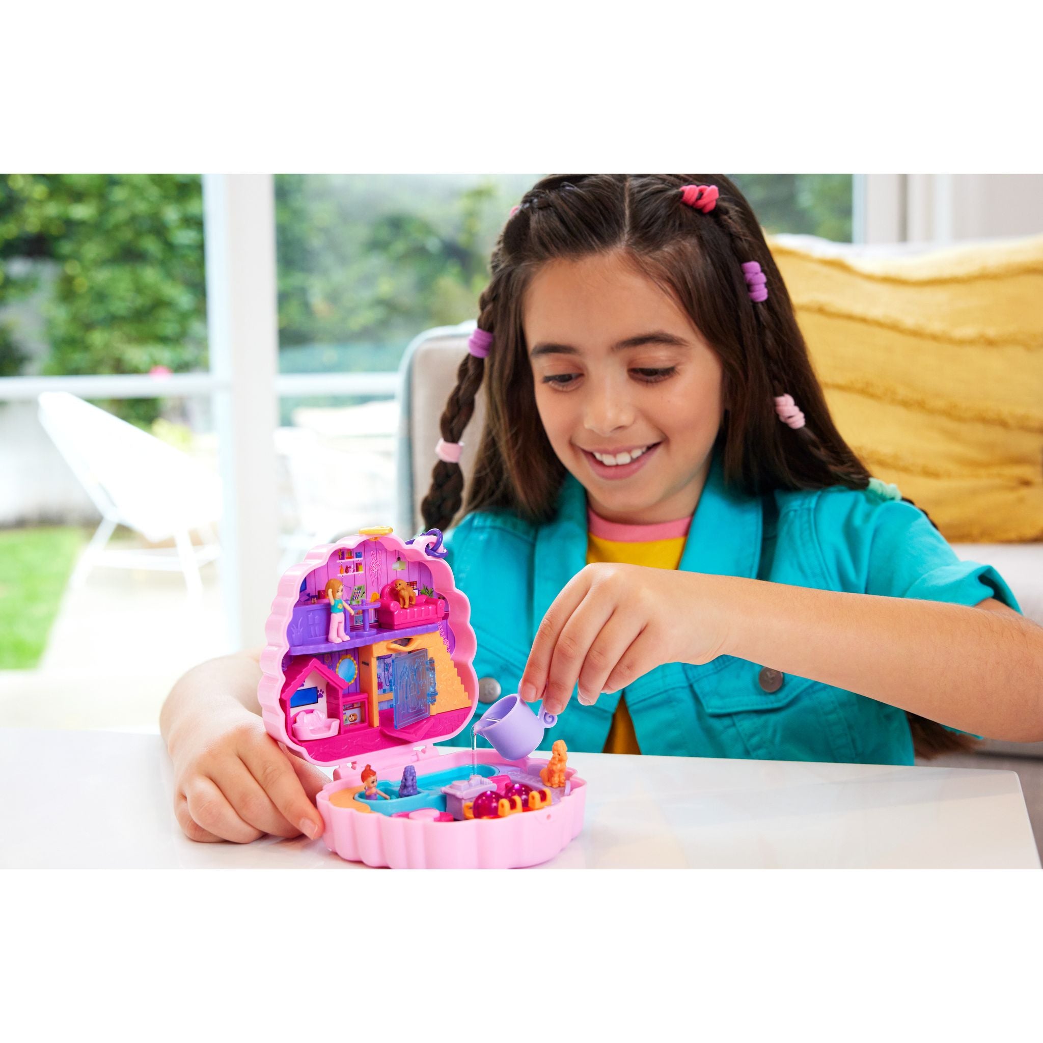 Hot Sale! Polly Pocket Compact Toy - Big Pocket World Groom & Glam Poodle for Kids