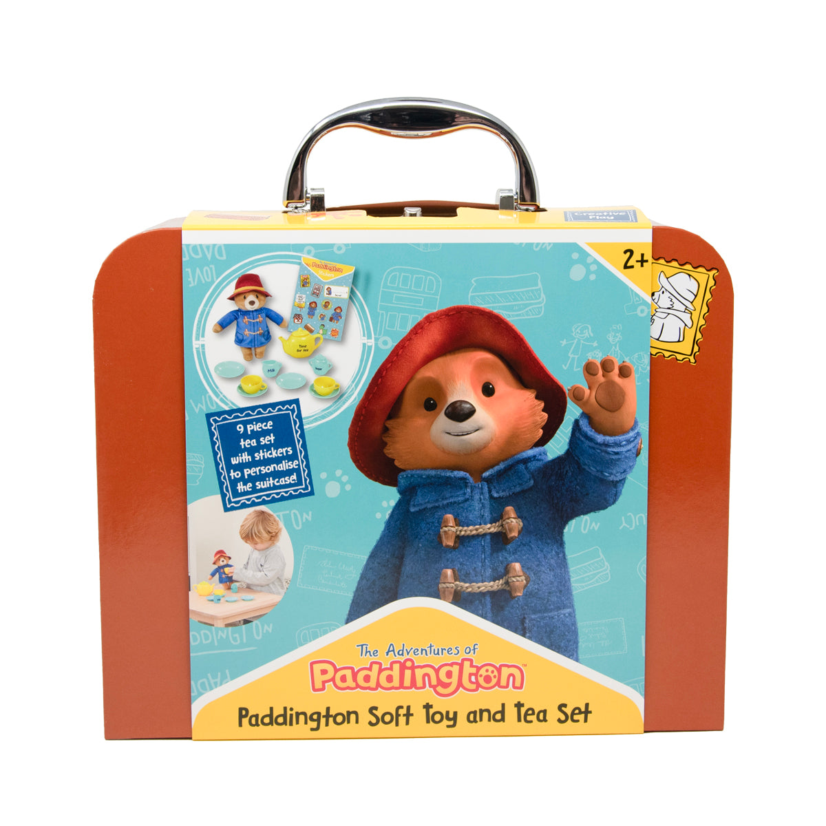 Adorable Paddington Bear Soft Toy and 12 - piece Tea Set for Kids