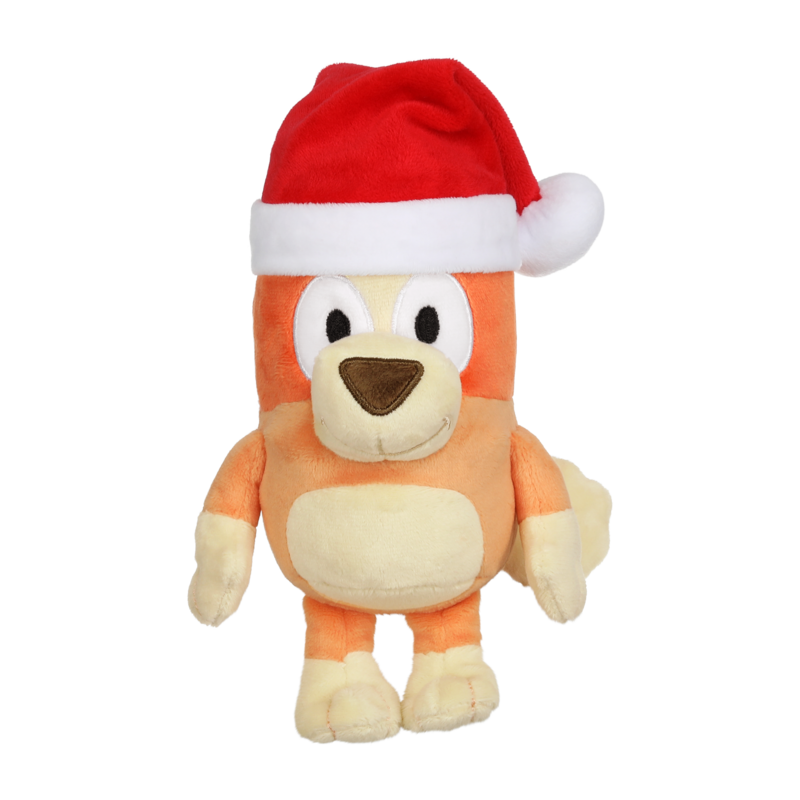 Bluey S9 Christmas-themed Soft Plush - Bingo in a Jolly Santa Hat