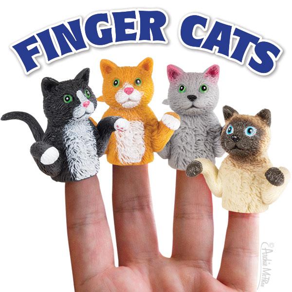 Assorted Styles of Adorable Cat Finger Puppets - Perfect for Puppet Shows!