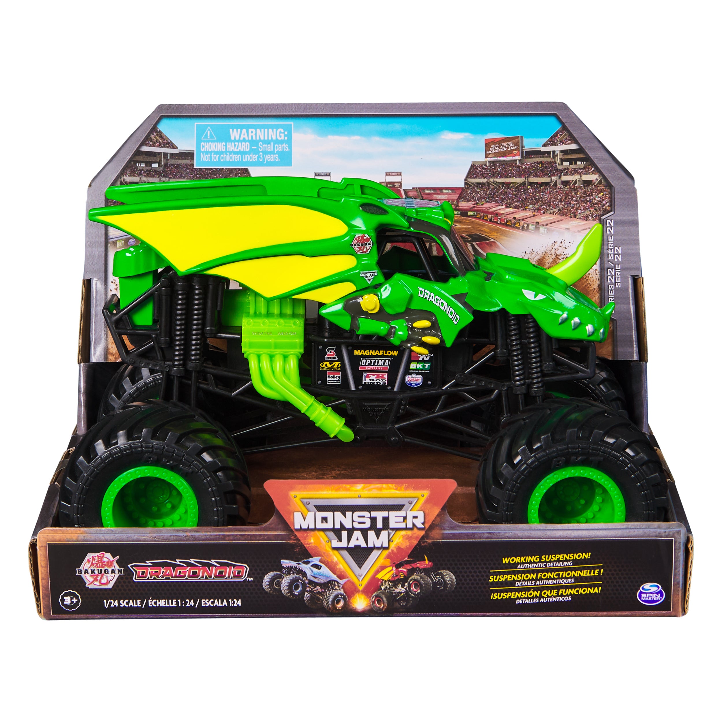 1:24 Scale Monster Jam Series 22 Die - Cast Bakugan Dragonoid Monster Truck
