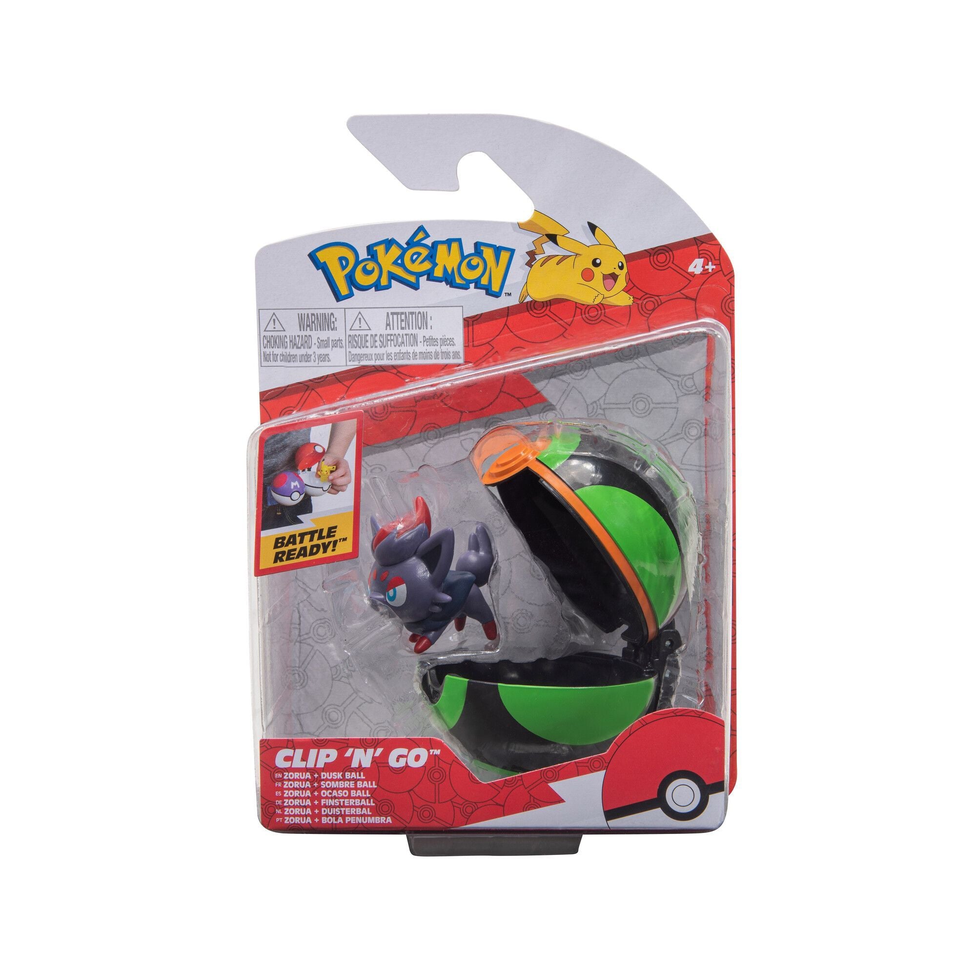 Hot! Pokemon Clip N Go Zorua with Dusk Ball
