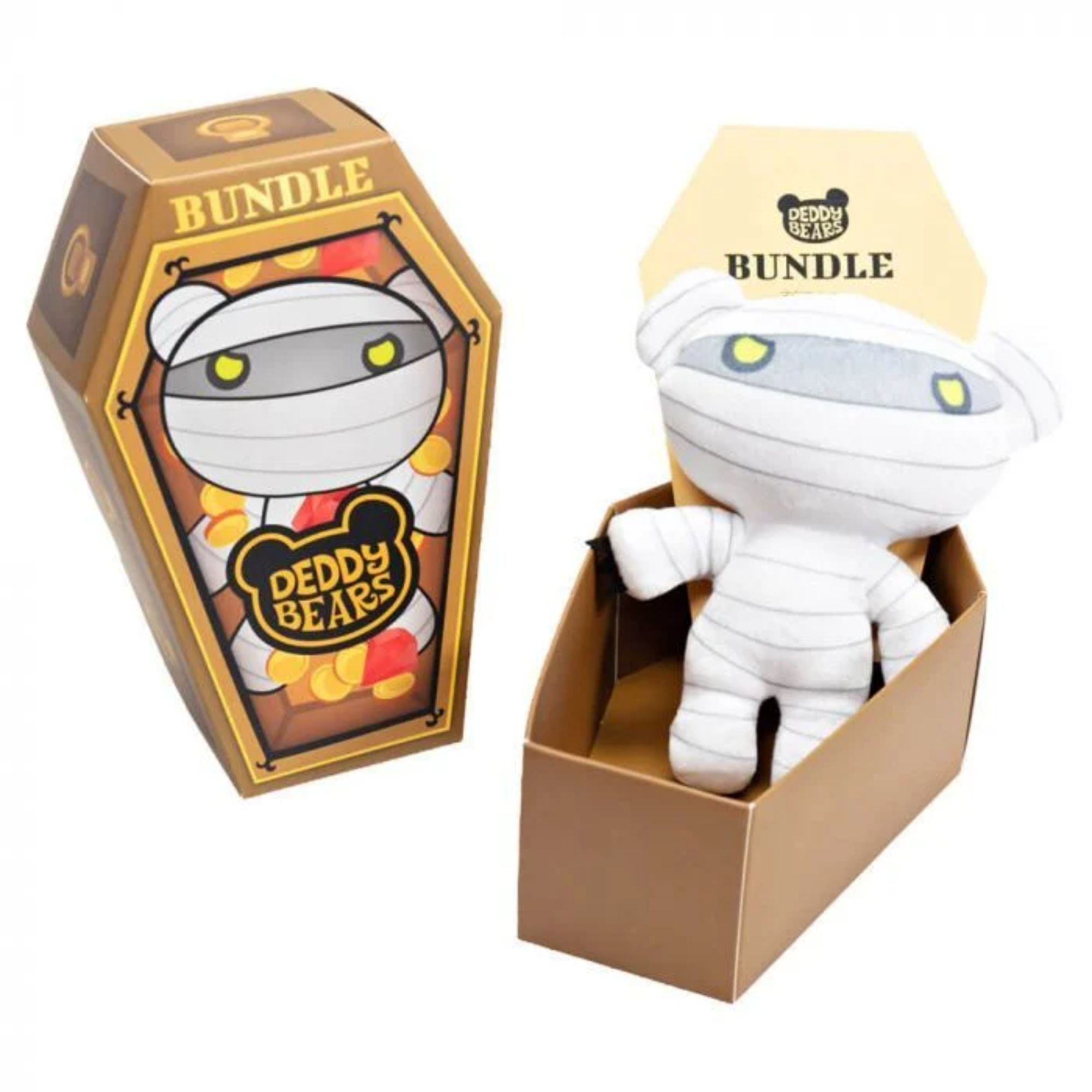 14cm Deddy Bears Plush Bundle in Coloured Coffins with Death Certificates