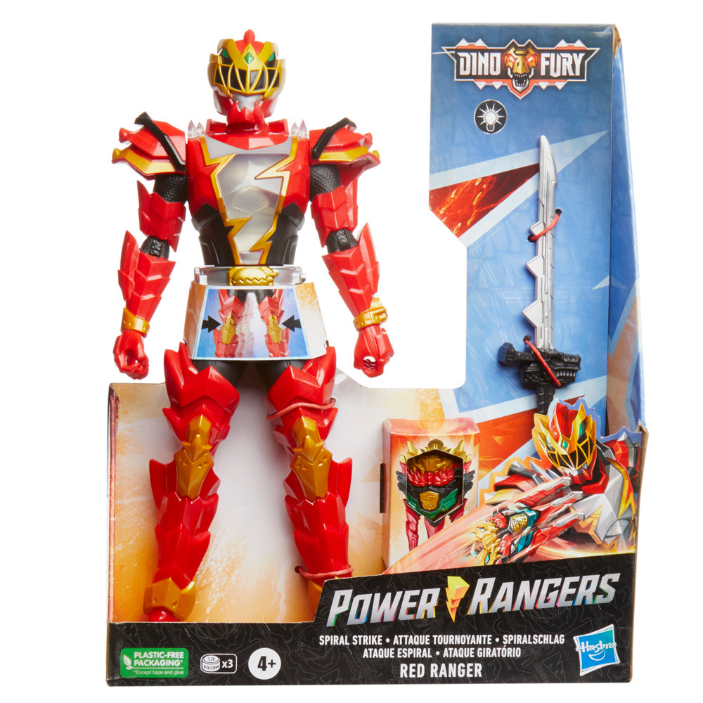 Hasbro 12-Inch Power Rangers Dino Fury Spiral Strike Electronic Red Ranger Figure