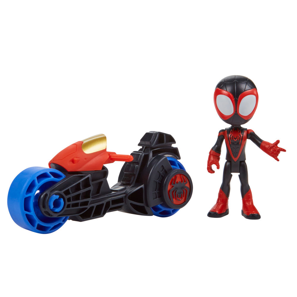 Marvel Spidey And His Amazing Friends Miles Morales' Spider - Man Cool Motorcycle Toy Set