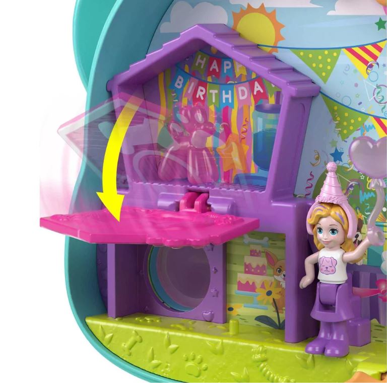 Hot Deal: Polly Pocket Doggy Birthday Bash Playset Compact for Kids Aged 4+