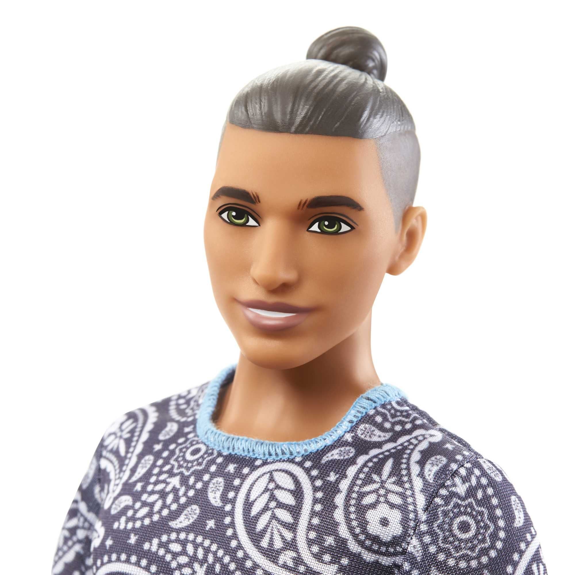Hot Sale! Barbie Fashionista Ken Doll in Stylish 204 Paisley Outfit