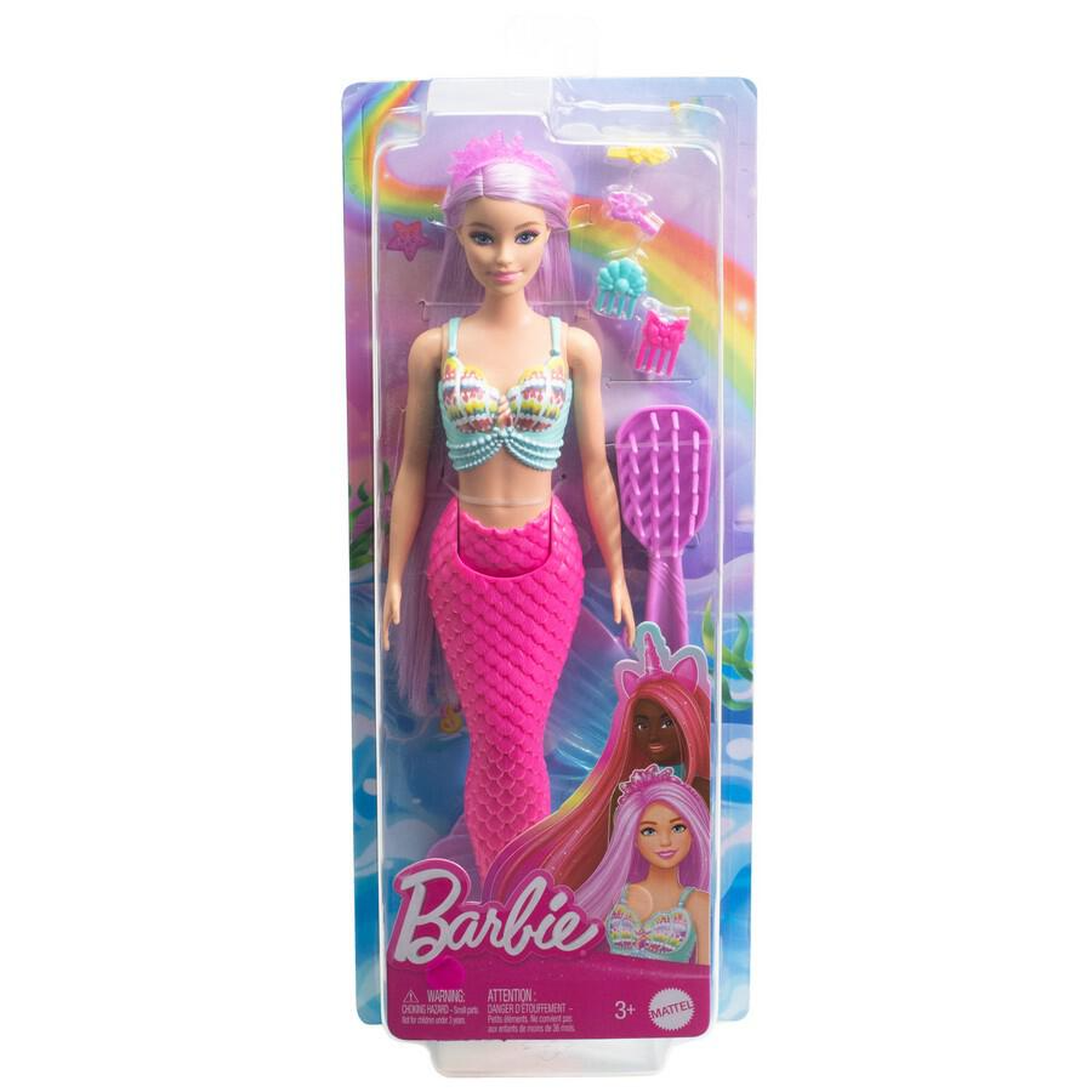Barbie Mermaid Doll with Extra-Long, Colorful Pink Fantasy Hair
