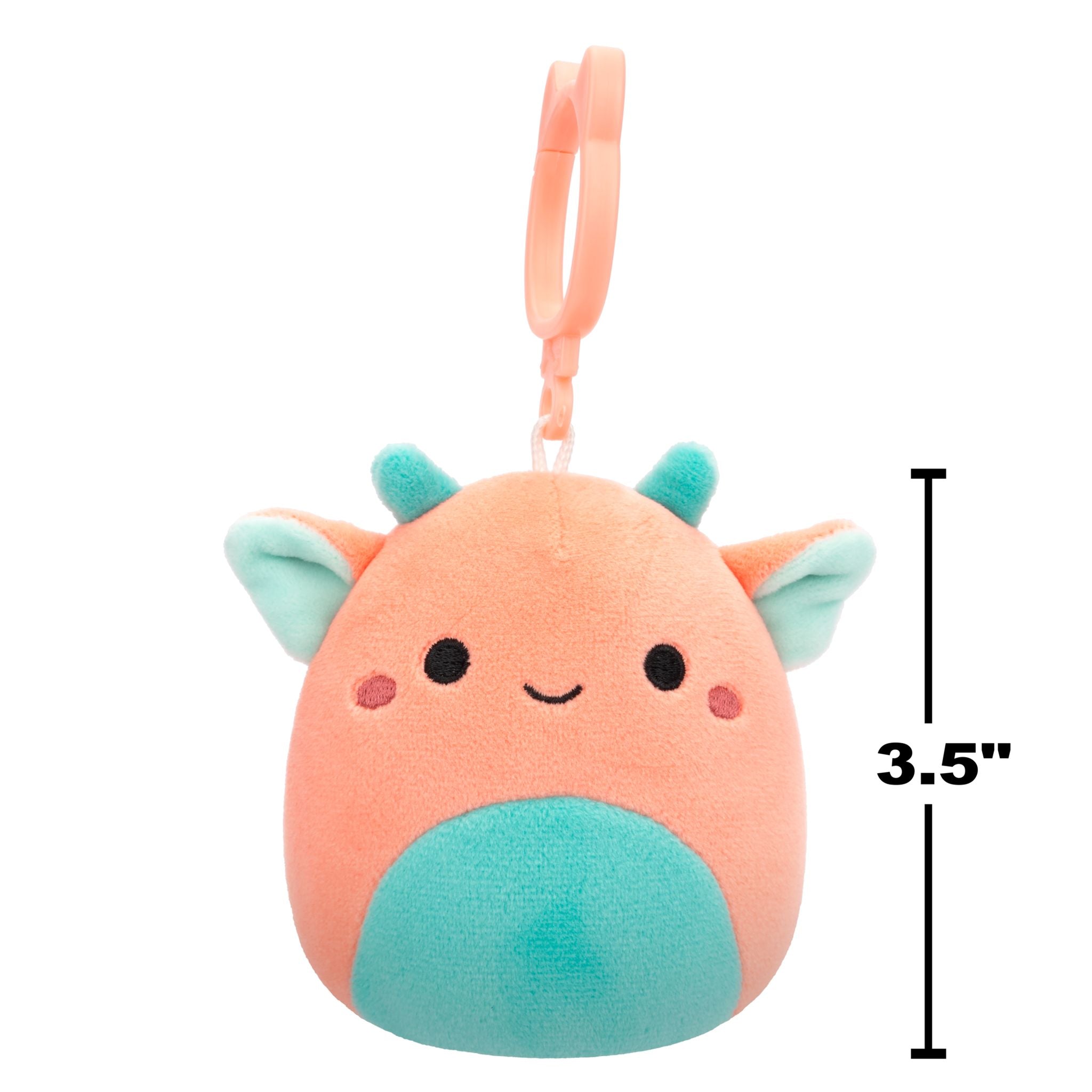 Squishmallows 3.5-Inch Clip-On Plush: Pink & Aqua Goblin Chitra - Adorable On-the-Go Toy