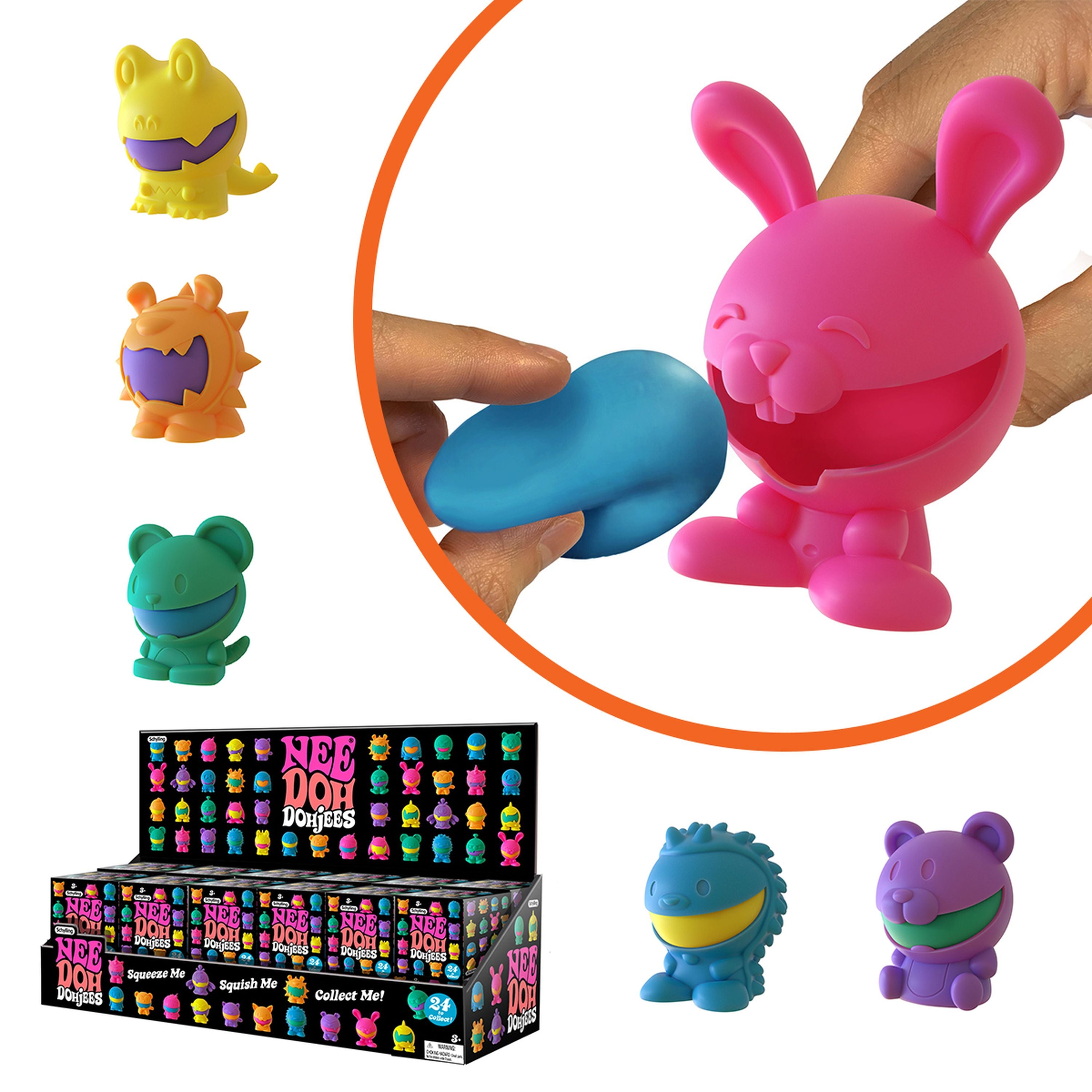 Schylling NeeDoh Dohjees 3-Pack: Collectible Squishy Fun