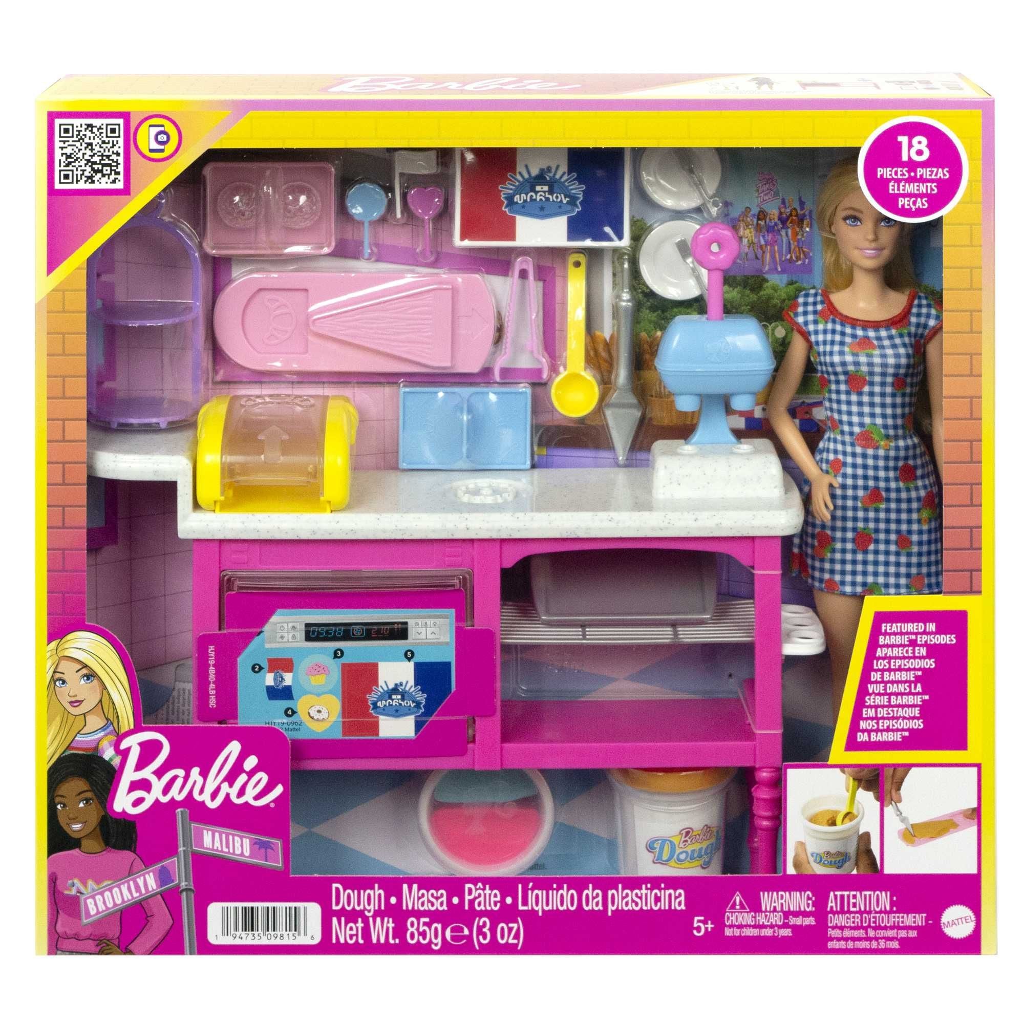 Barbie It Takes Two Cafe Playset with 18 Pieces for Creative Kids