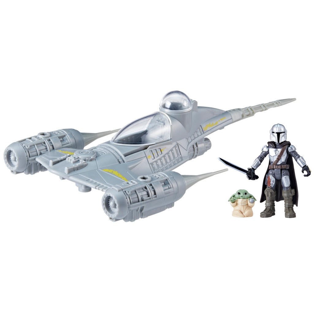 Hot Sale! Star Wars Mission Fleet Mandalorian's N - 1 Starfighter Speed Run Action Figure Set