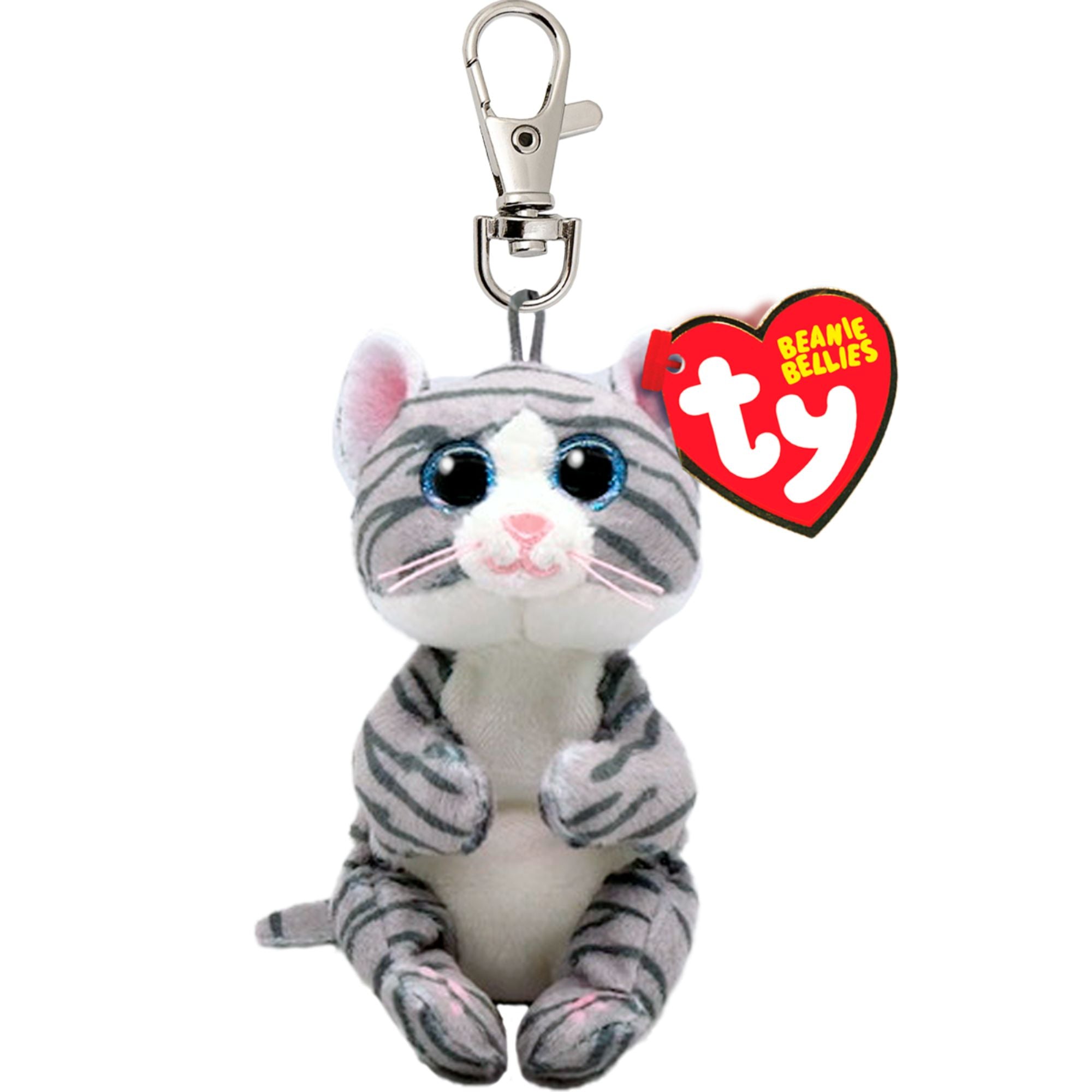 Hot Deal! Ty Beanie Bellies Clip - Adorable Grey Tabby Cat Named Mitzi
