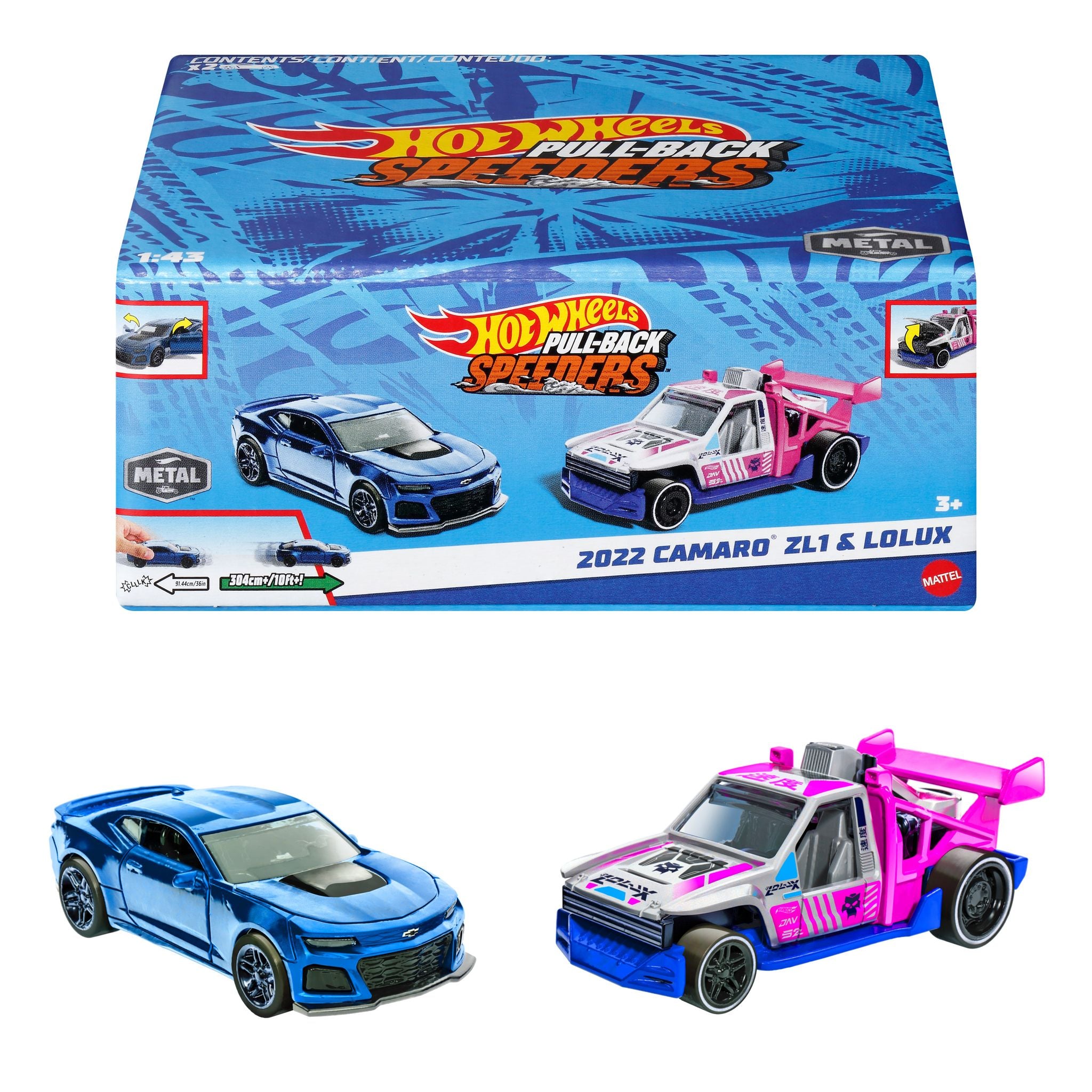 Hot Wheels Assorted Styles Diecast Pull - Back Speeders - Great Deal for Kids and Collectors