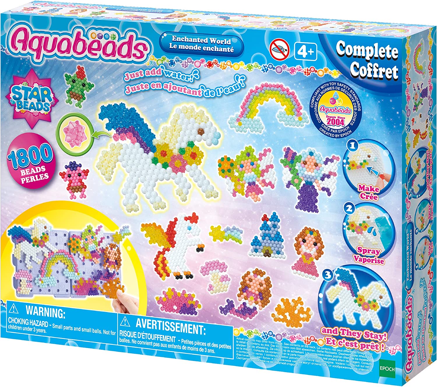 Aquabeads Enchanted World Arts and Crafts Set - Over 1800 Beads in 26 Colors, Great for Kids