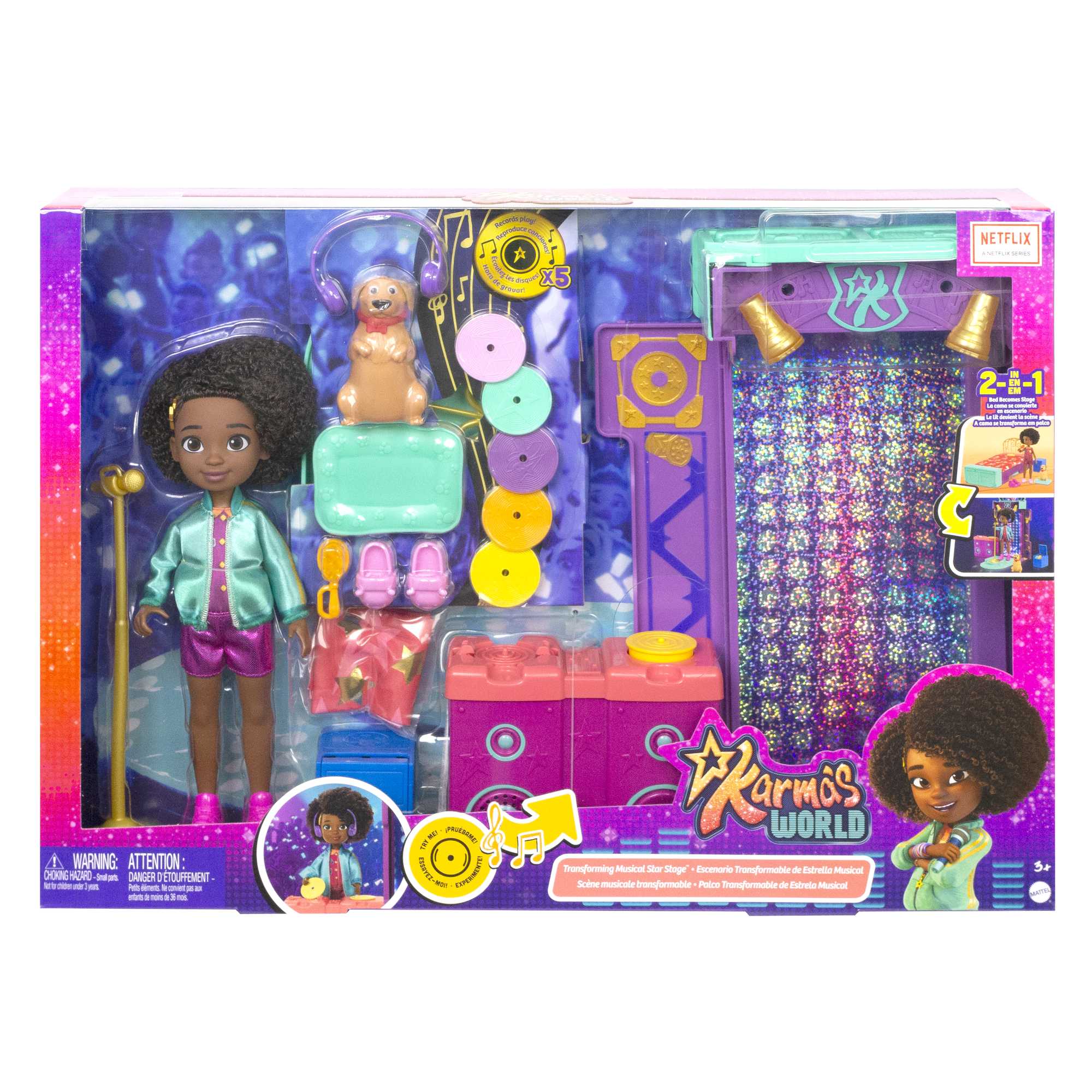 Hot Deal! Karma's World 2-in-1 Transforming Musical Star Stage Playset for Aspiring Rap Stars