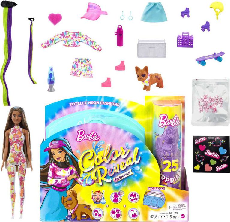 Barbie Totally Neon Tie - Dye Blue Colour Reveal Fashion Set