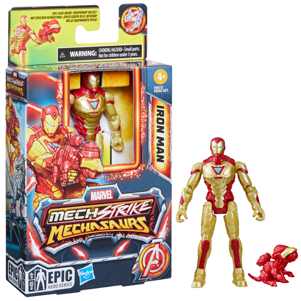Hot Deal! Marvel Mech Strike Mechasaur Series 4 - inch Iron Man Action Figure for Kids