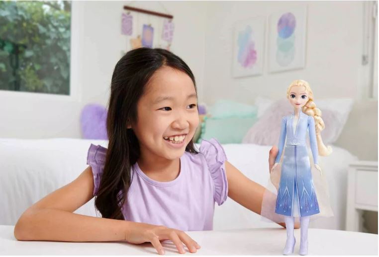 Hot! Disney Frozen Core Fashion Doll - Elsa in Stunning Light Blue Travel Dress