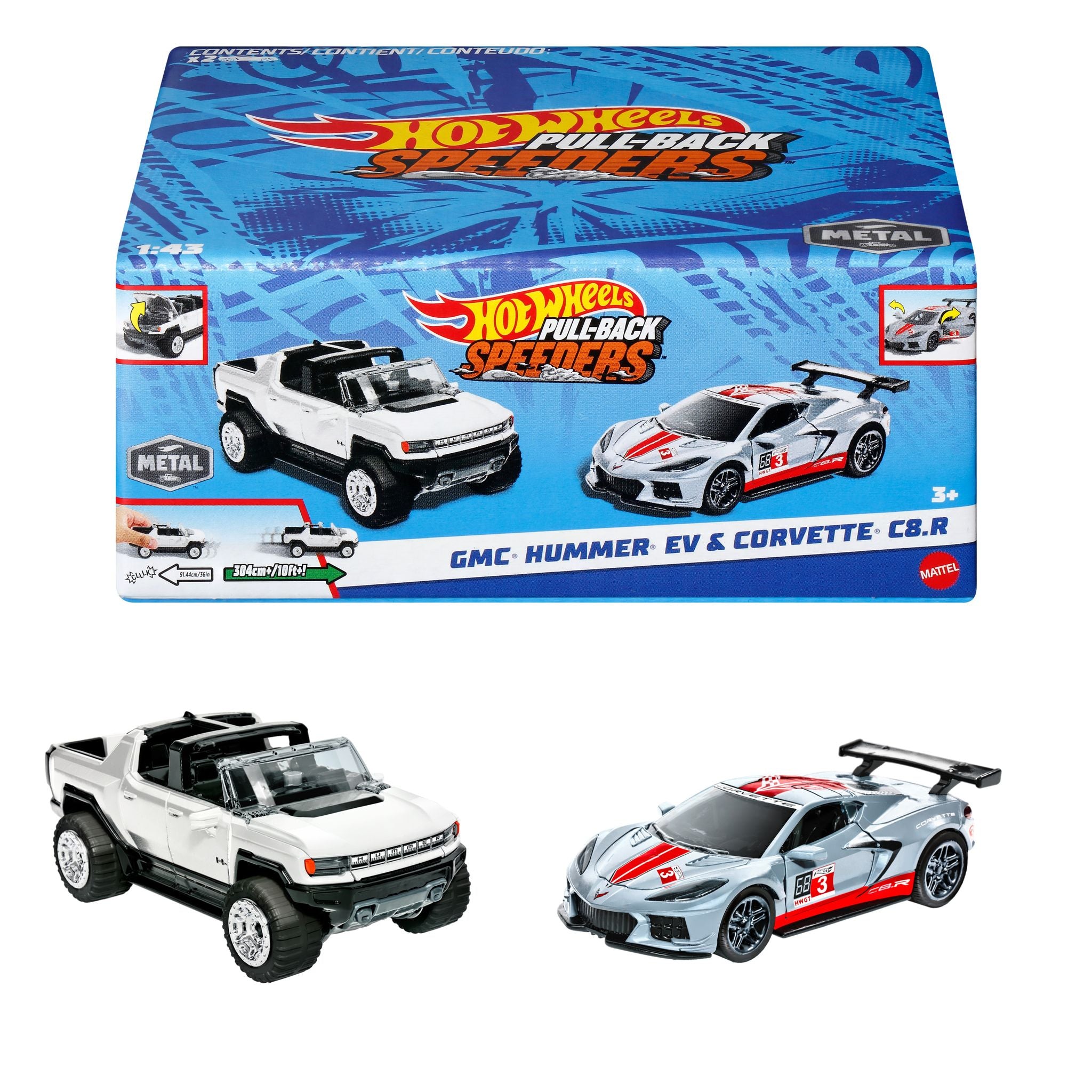 Hot Wheels Assorted Styles Diecast Pull - Back Speeders - Great Deal for Kids and Collectors