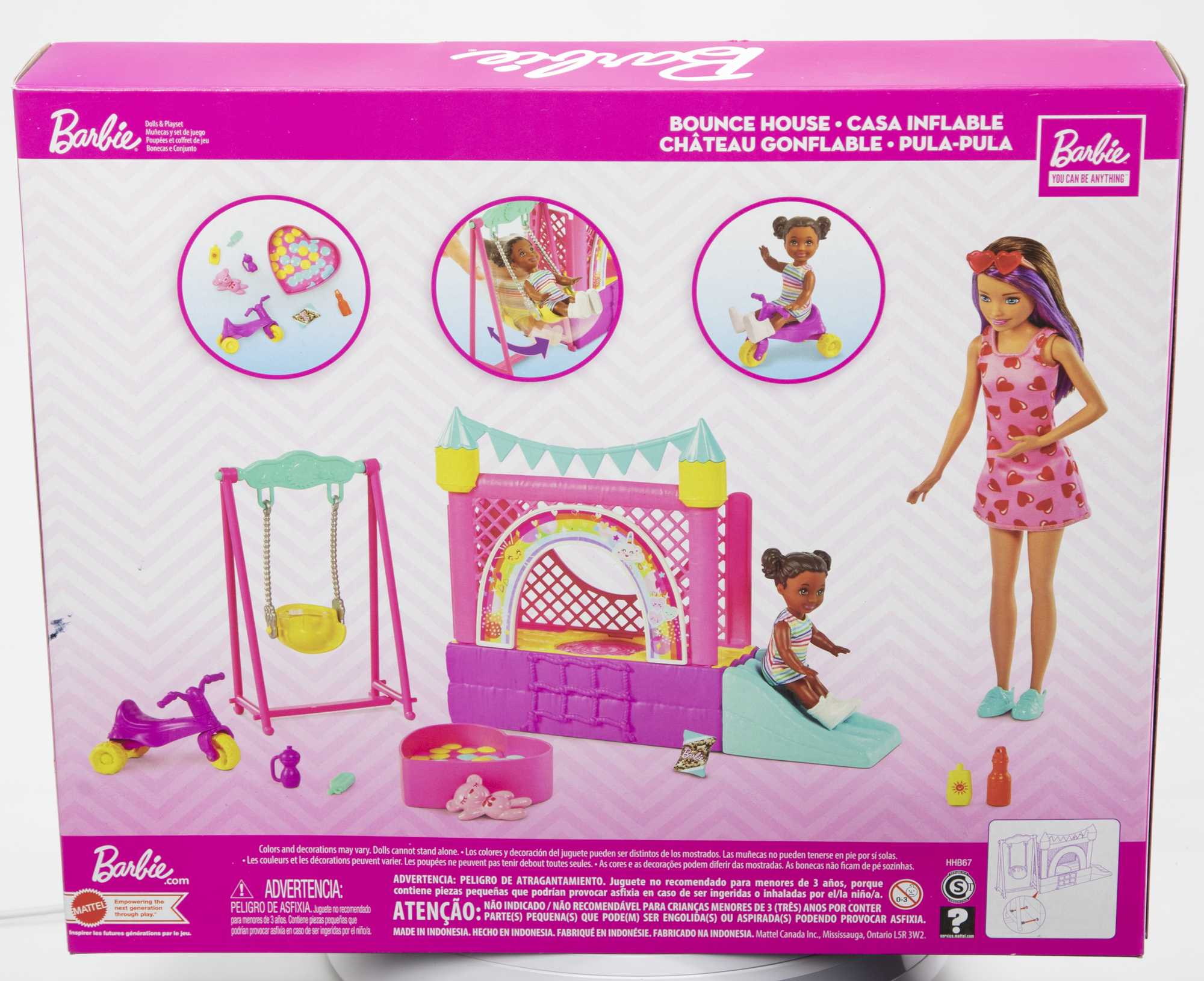 Hot! Barbie Skipper Babysitters Inc. Bounce House Playset