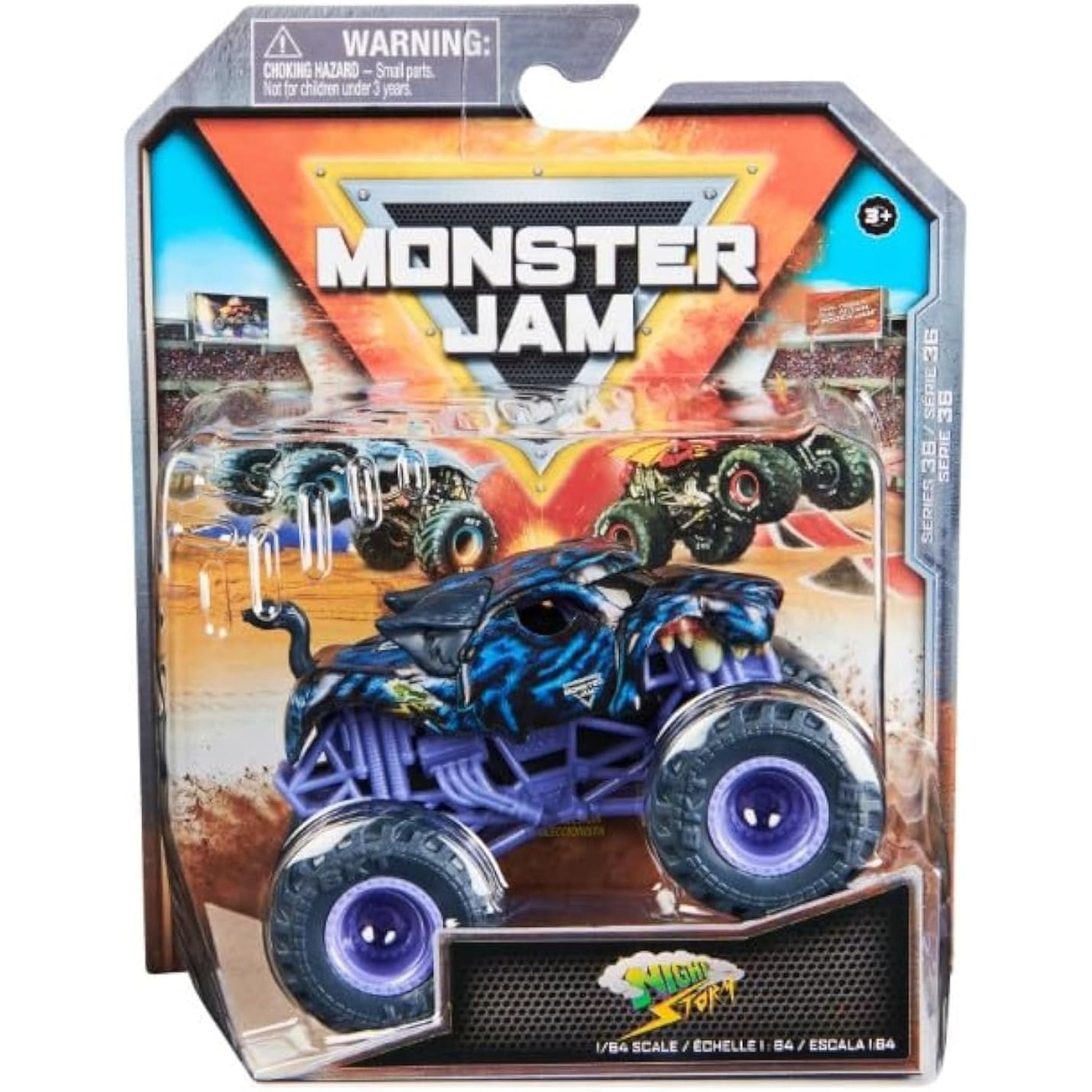 Hot! Monster Jam 1:64 Scale Die - Cast Monster Truck Series 36 Night Storm