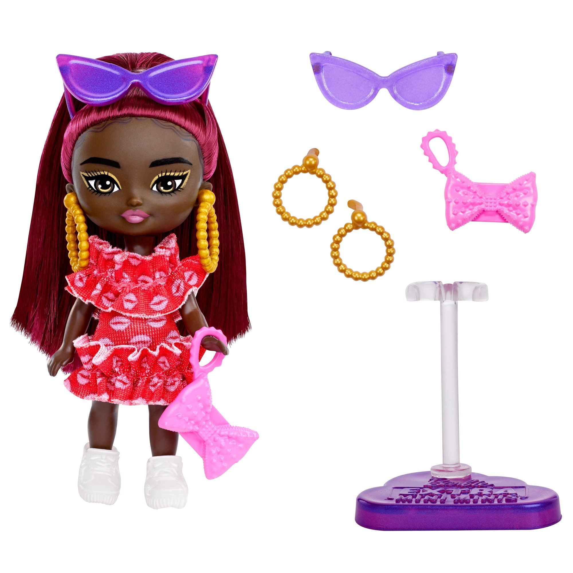 Hot! Barbie Extra Mini Minis Doll with Burgundy Hair