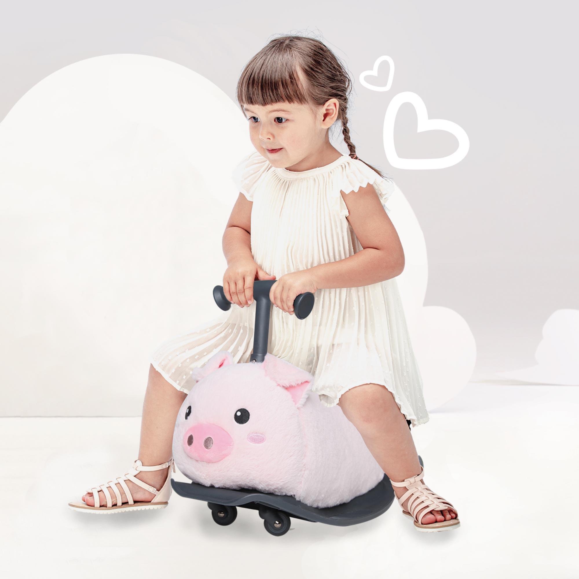 Yvolution My Buddy Wheels Plush Pig Rocker & Roller - Ideal Toy for 10 Months to 3 Years Old