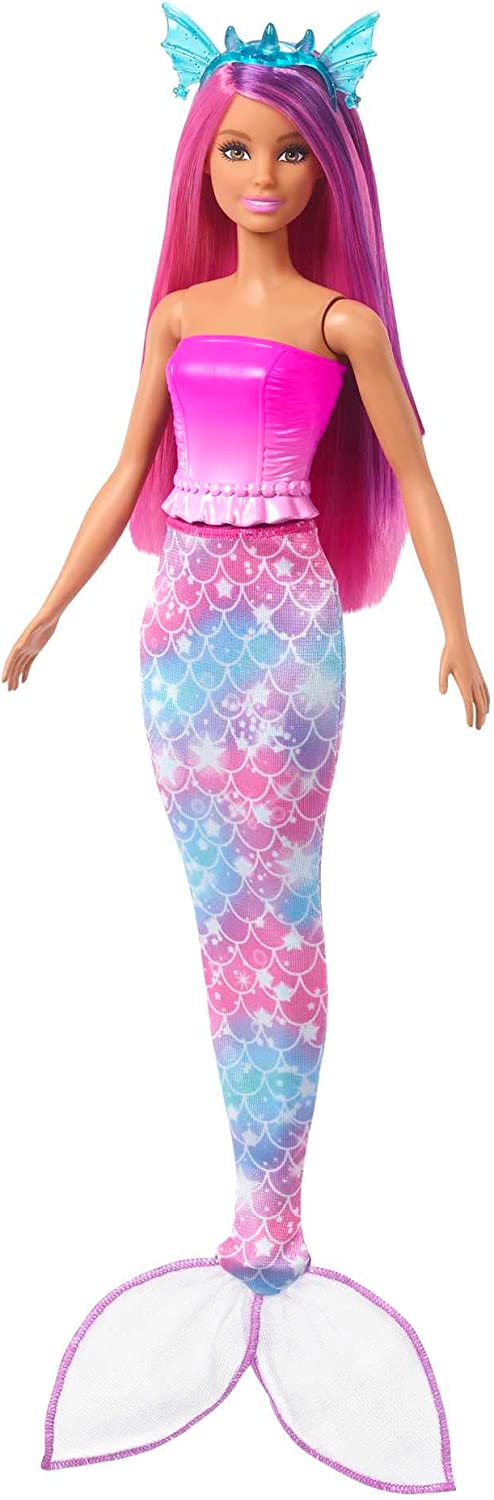 Hot! Barbie Fairytale Dress-Up Doll with Mermaid Tail & Skirts