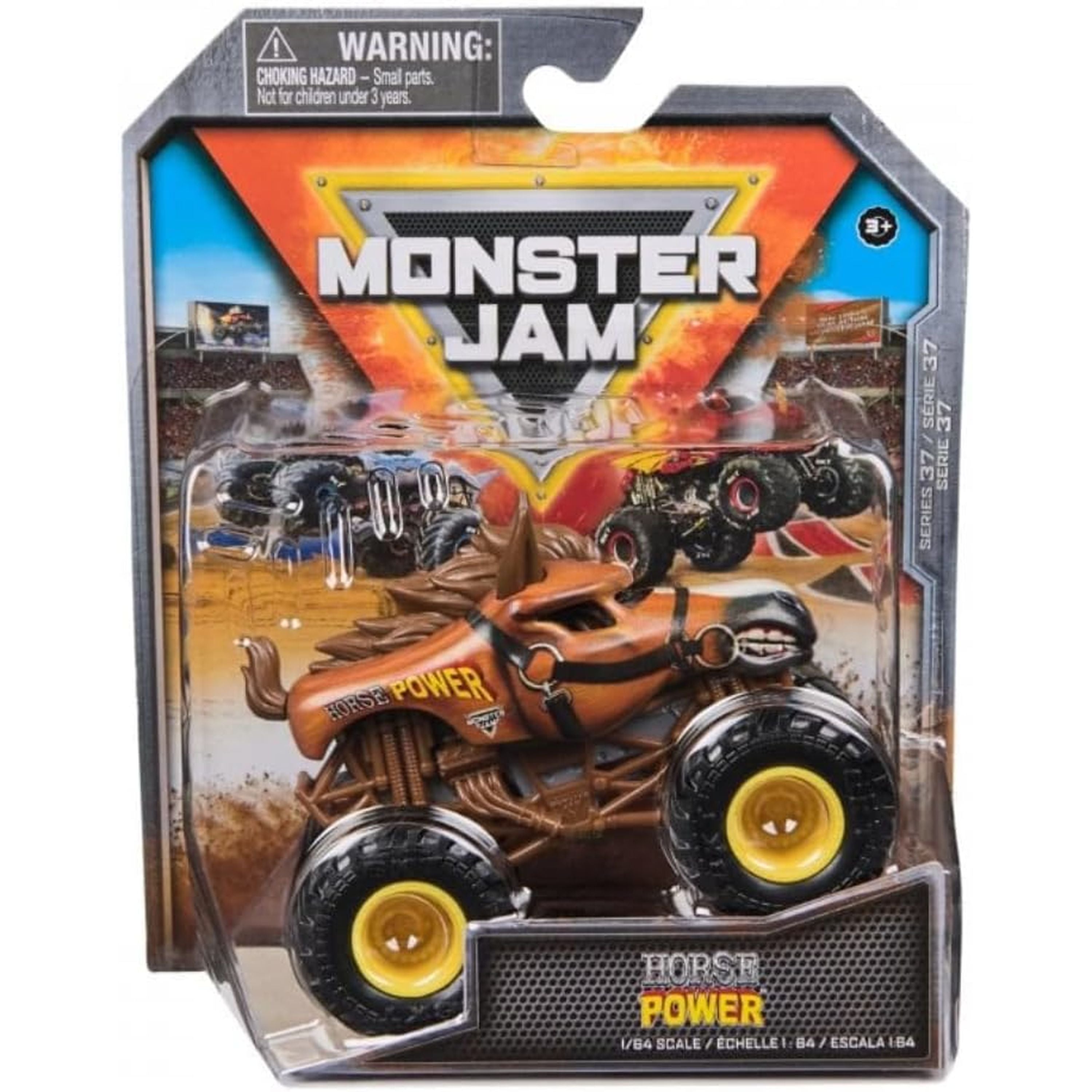 1:64 Scale Monster Jam Die - Cast Monster Truck Series 37 with Horse - Power Design