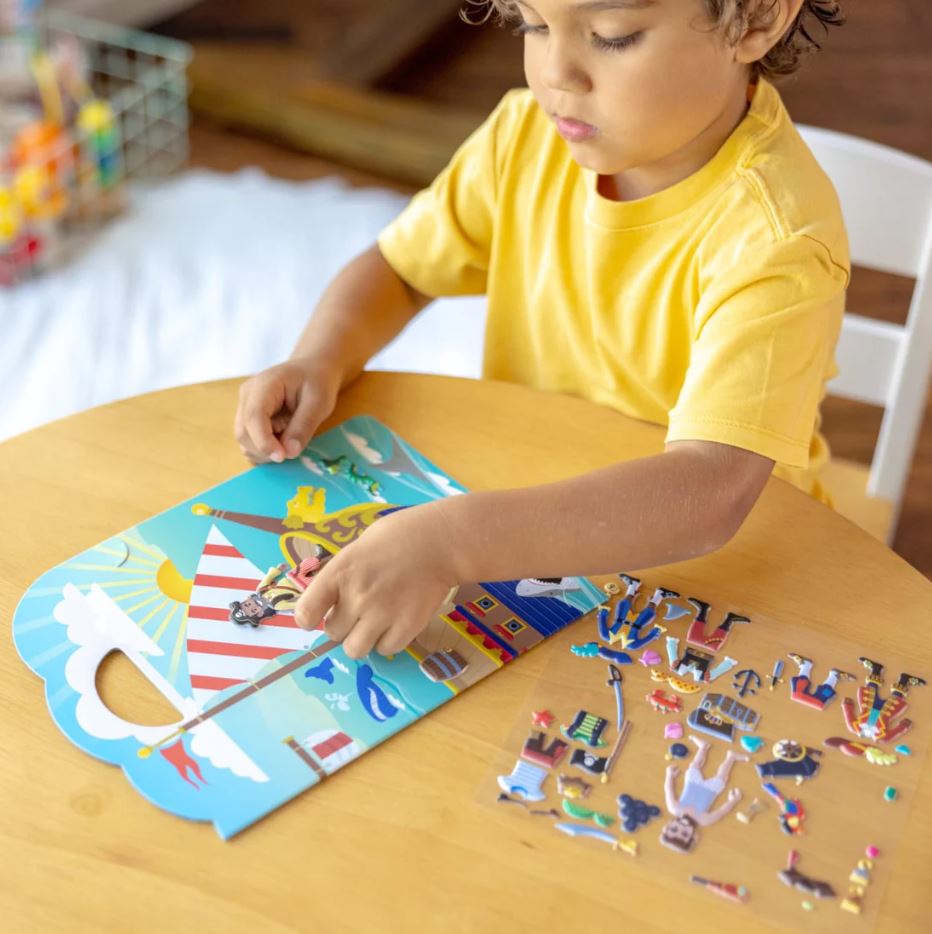 Melissa & Doug Reusable Puffy Sticker Playset - Pirate - Ideal for Kids' Creativity and Travel