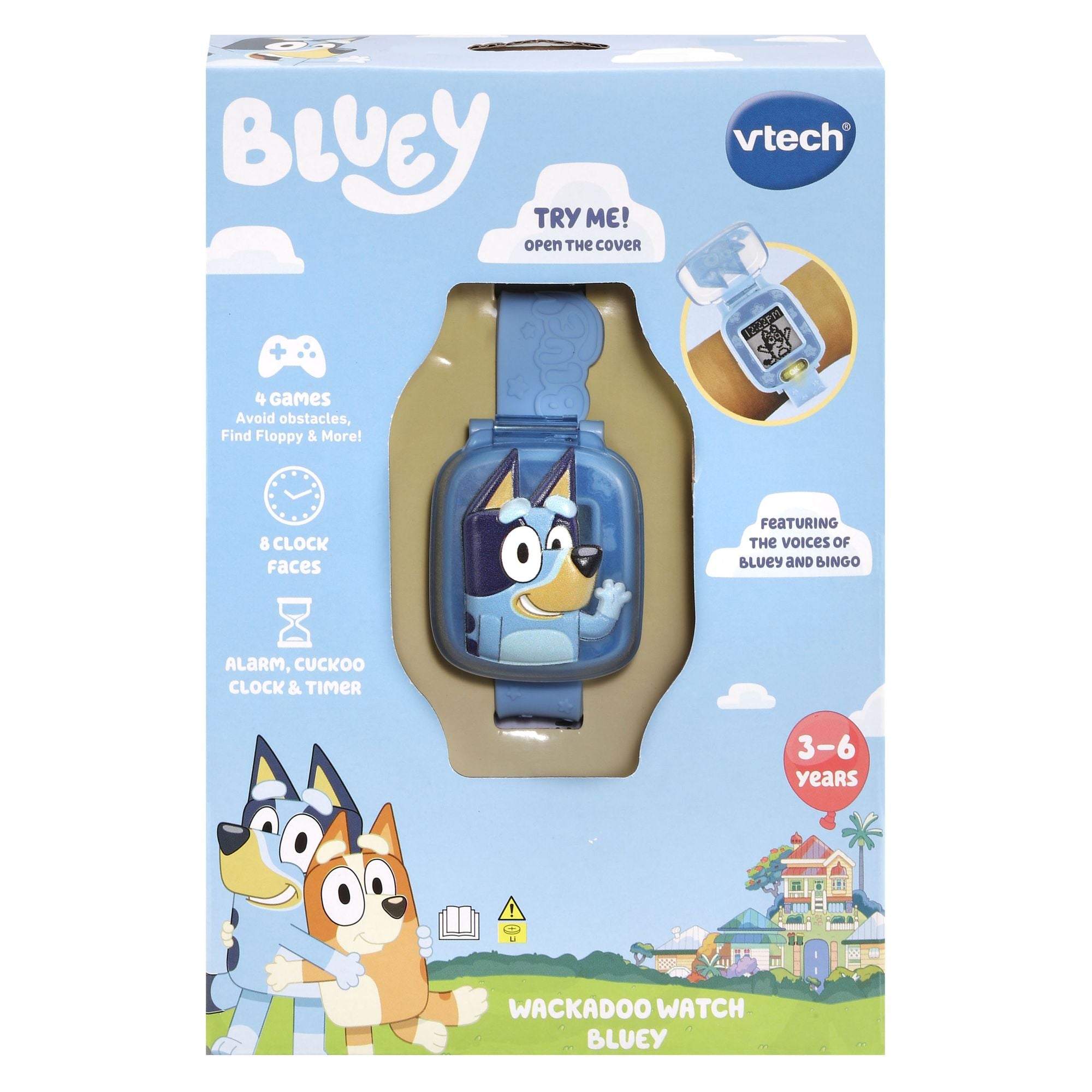 VTech Bluey-themed Wackadoo Kids' Digital Watch with Games