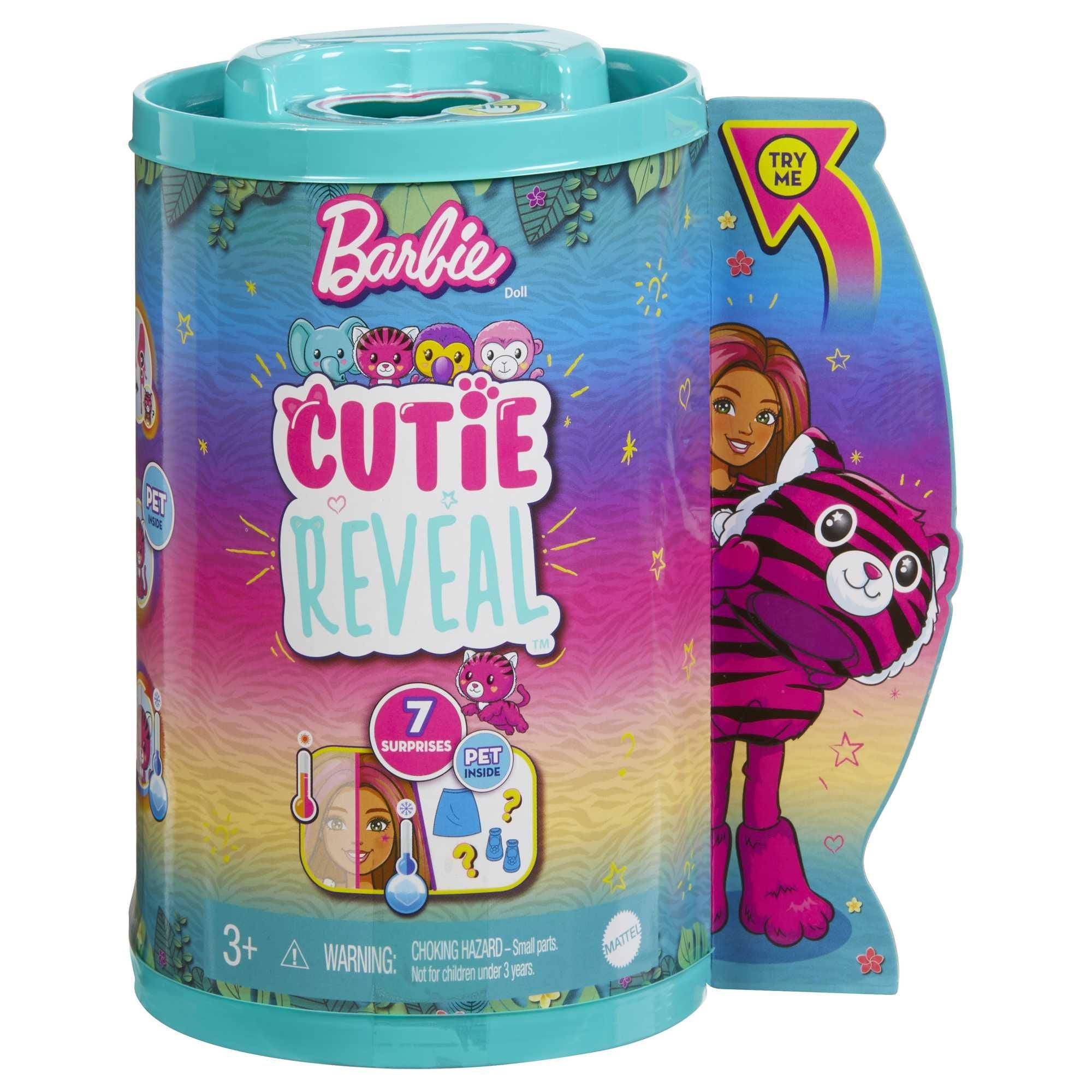 Hot! Barbie Cutie Reveal Jungle Chelsea Tiger Doll with 7 Surprises