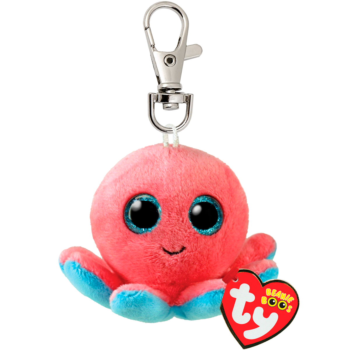 Ty Beanie Boo Clip - Adorable Sheldon Coral Octopus
