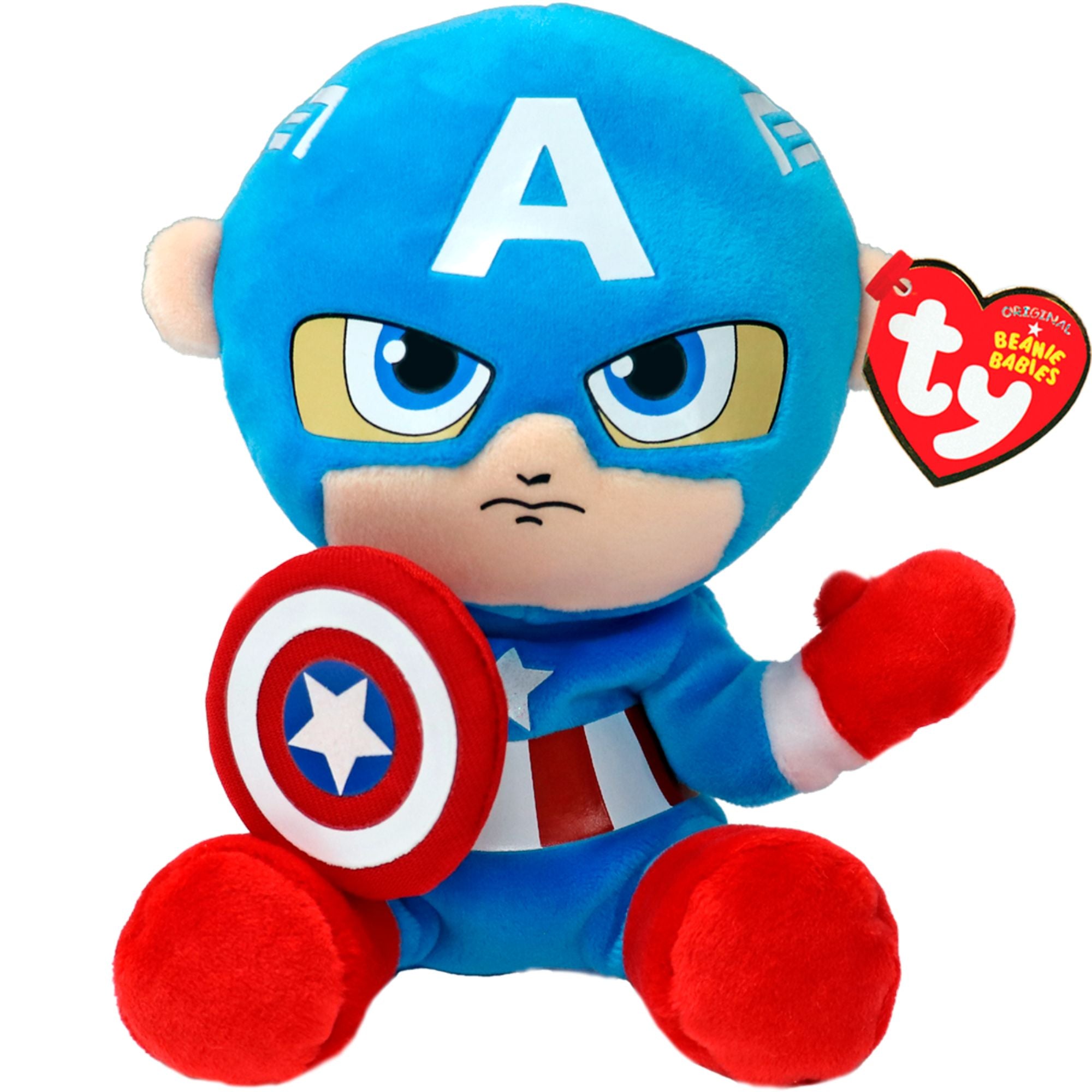 Hot Deal! Ty Marvel Soft Plush - Captain America, the Iconic Avenger