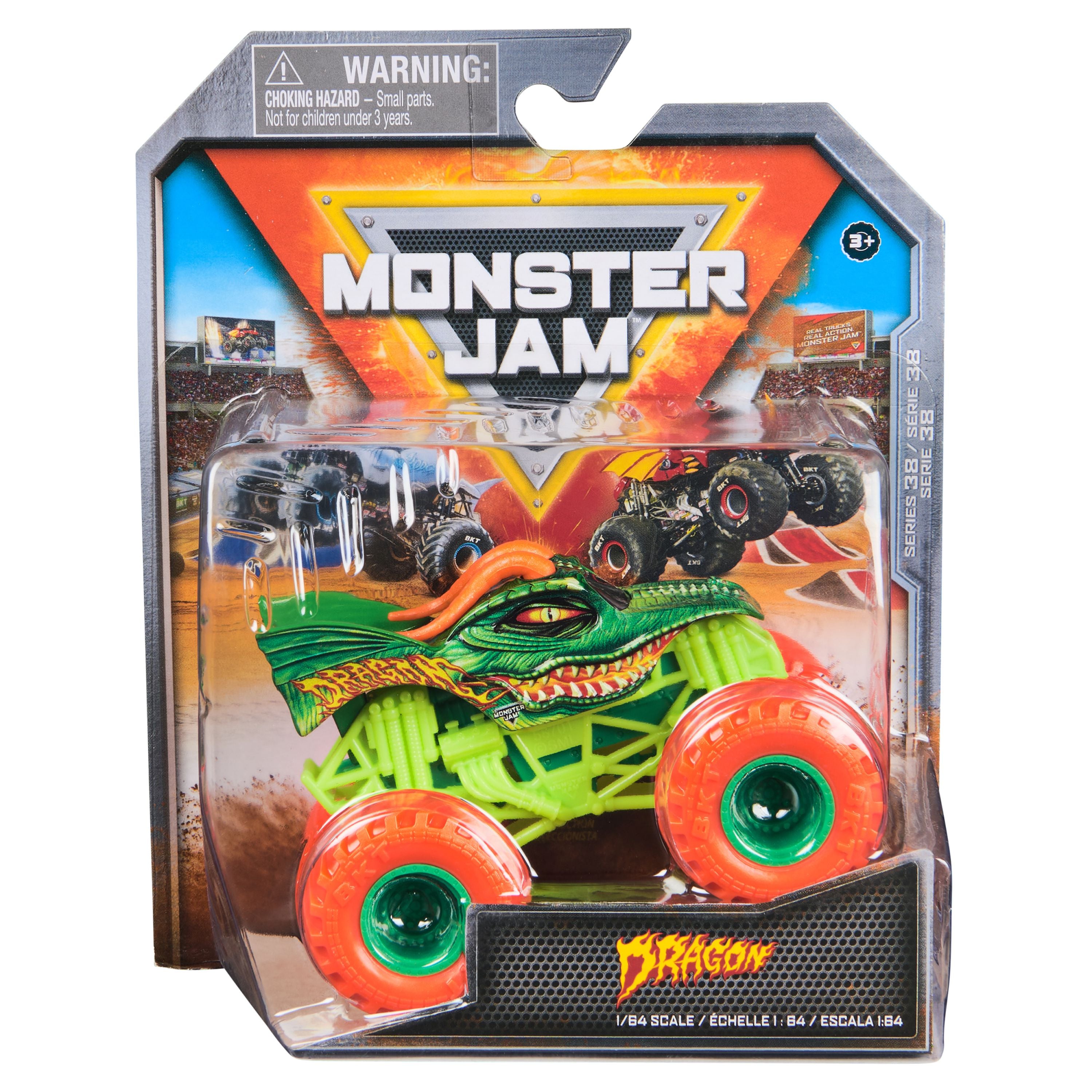 Hot Deal: 1:64 Scale Monster Jam Die - Cast Monster Truck Series 38 Dragon for Collectors