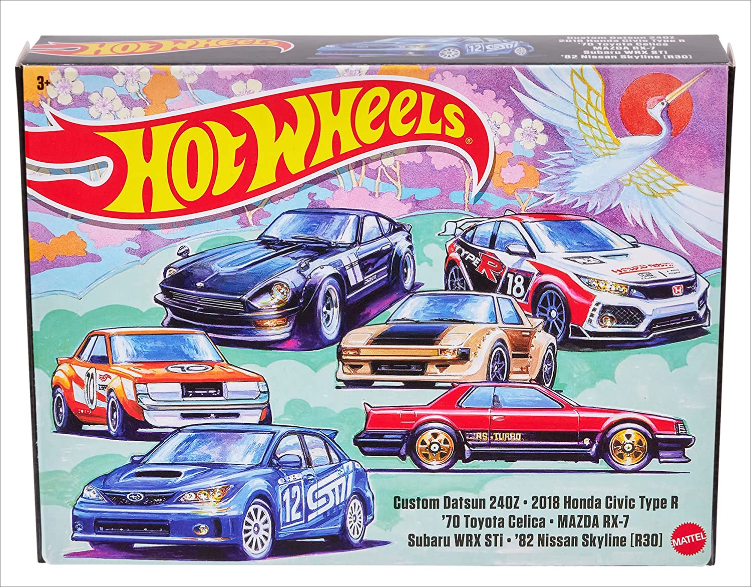 Amazing Hot Wheels Japanese Car Culture Multipack - 6 Cool 1:64 Scale Toy Cars for Collectors