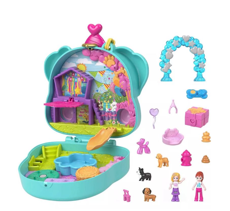 Hot Deal: Polly Pocket Doggy Birthday Bash Playset Compact for Kids Aged 4+