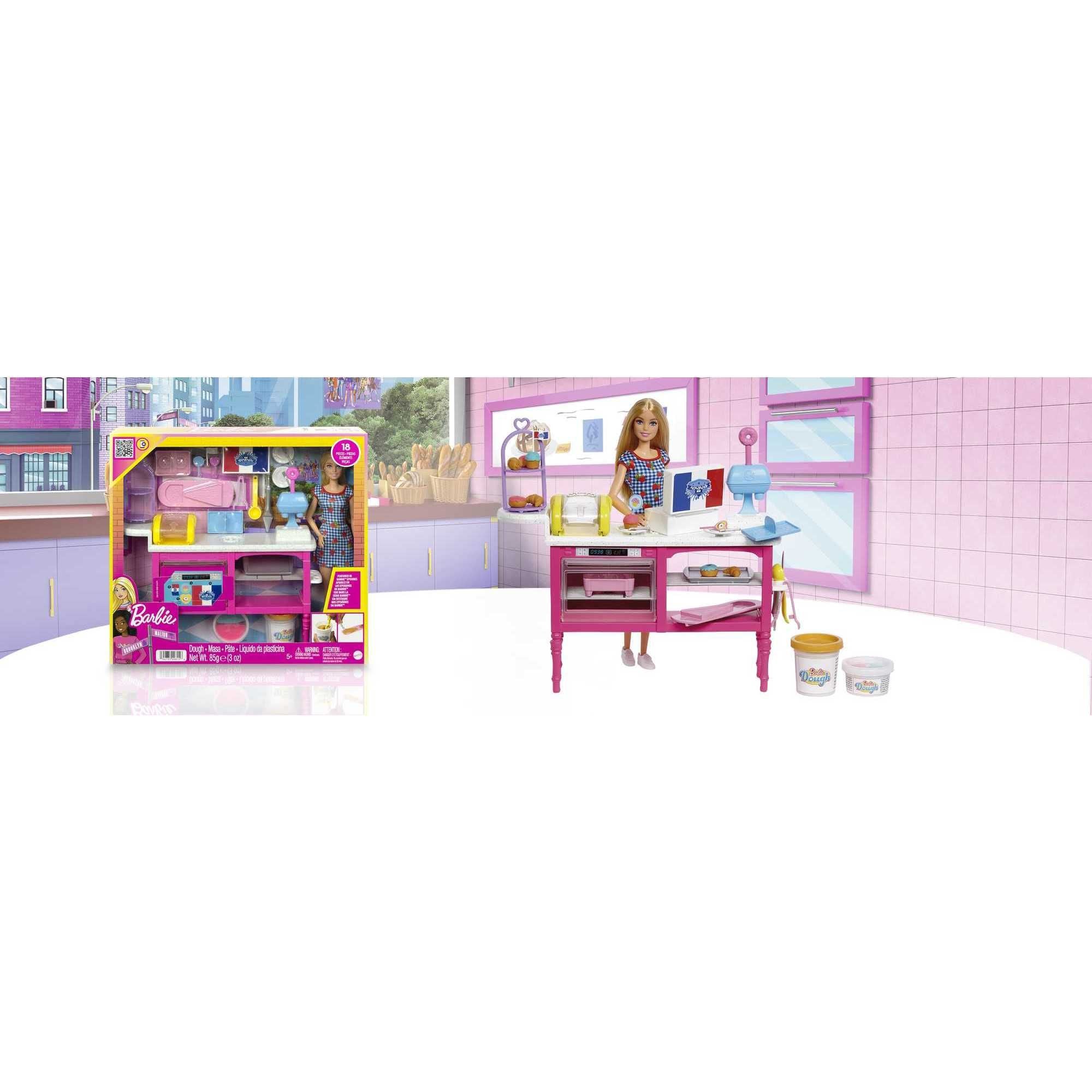 Barbie It Takes Two Cafe Playset with 18 Pieces for Creative Kids