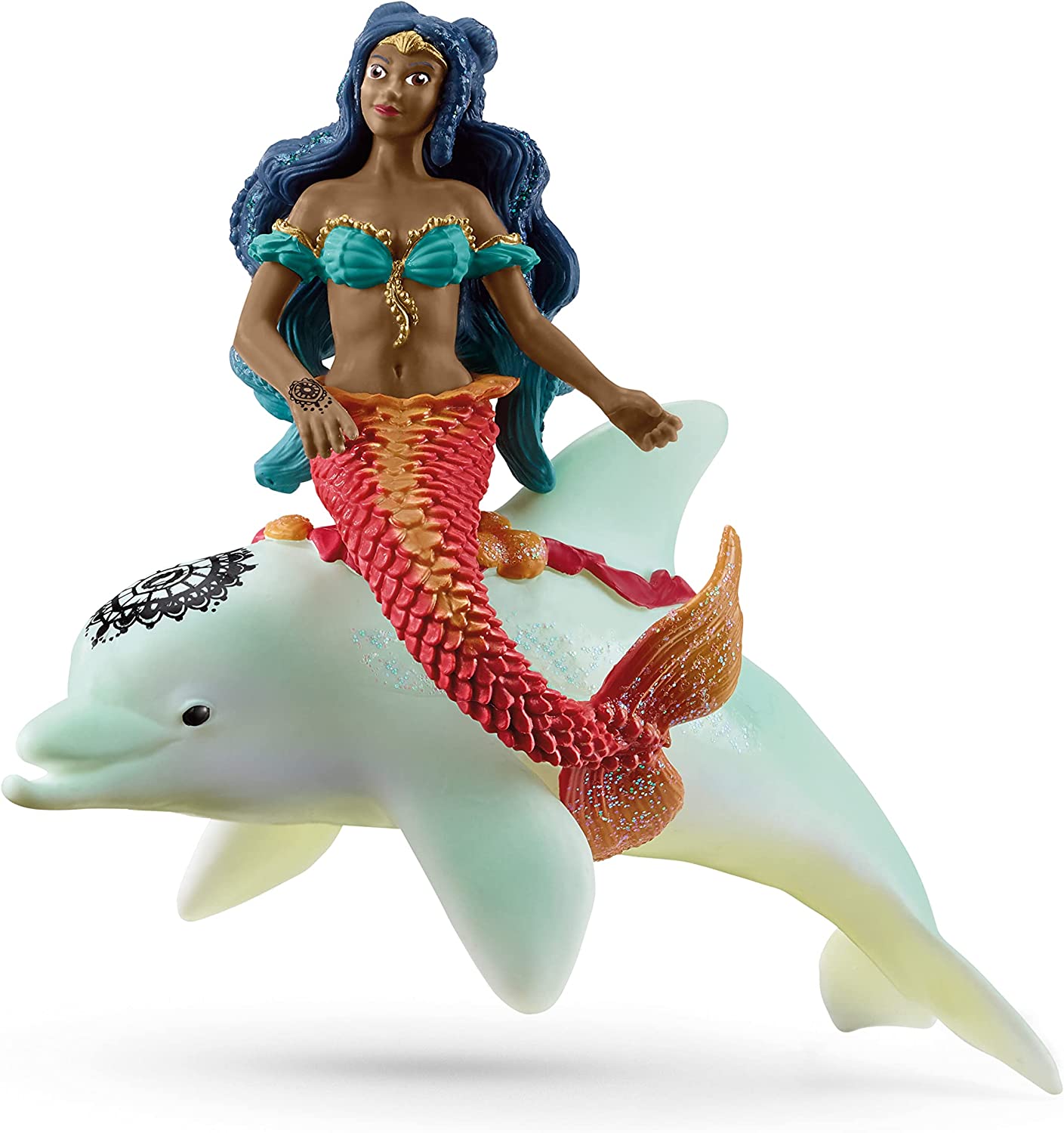 Schleich Bayala Pearlescent Isabelle Riding a Sparkling Dolphin Toy Set
