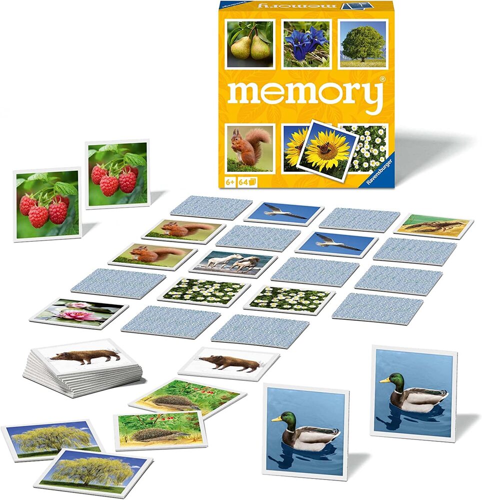 Ravensburger Best-Selling Nature Memory Matching Game for 2 - 4 Kids Aged 3 and Up