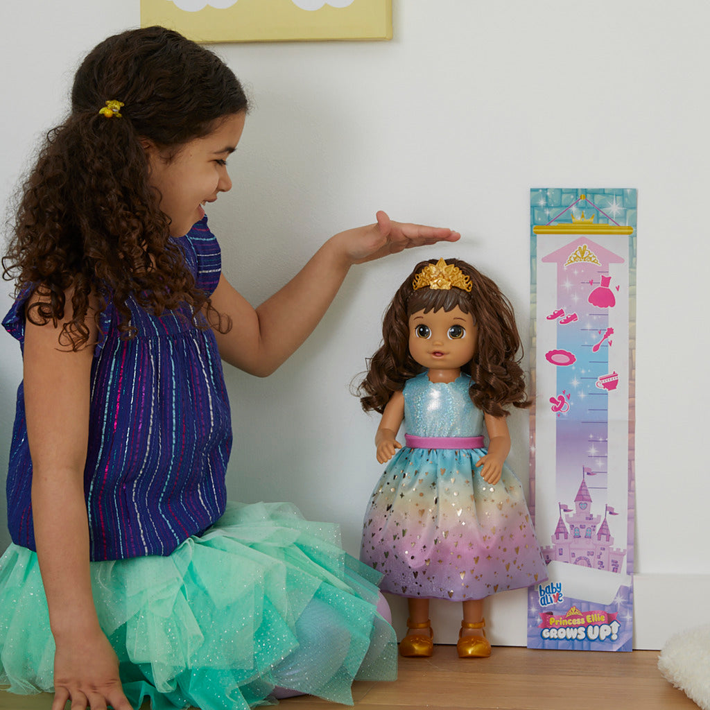 Baby Alive Princess Ellie Grows Up Doll - Brown Hair, Ideal Gift for 3+ Year Olds