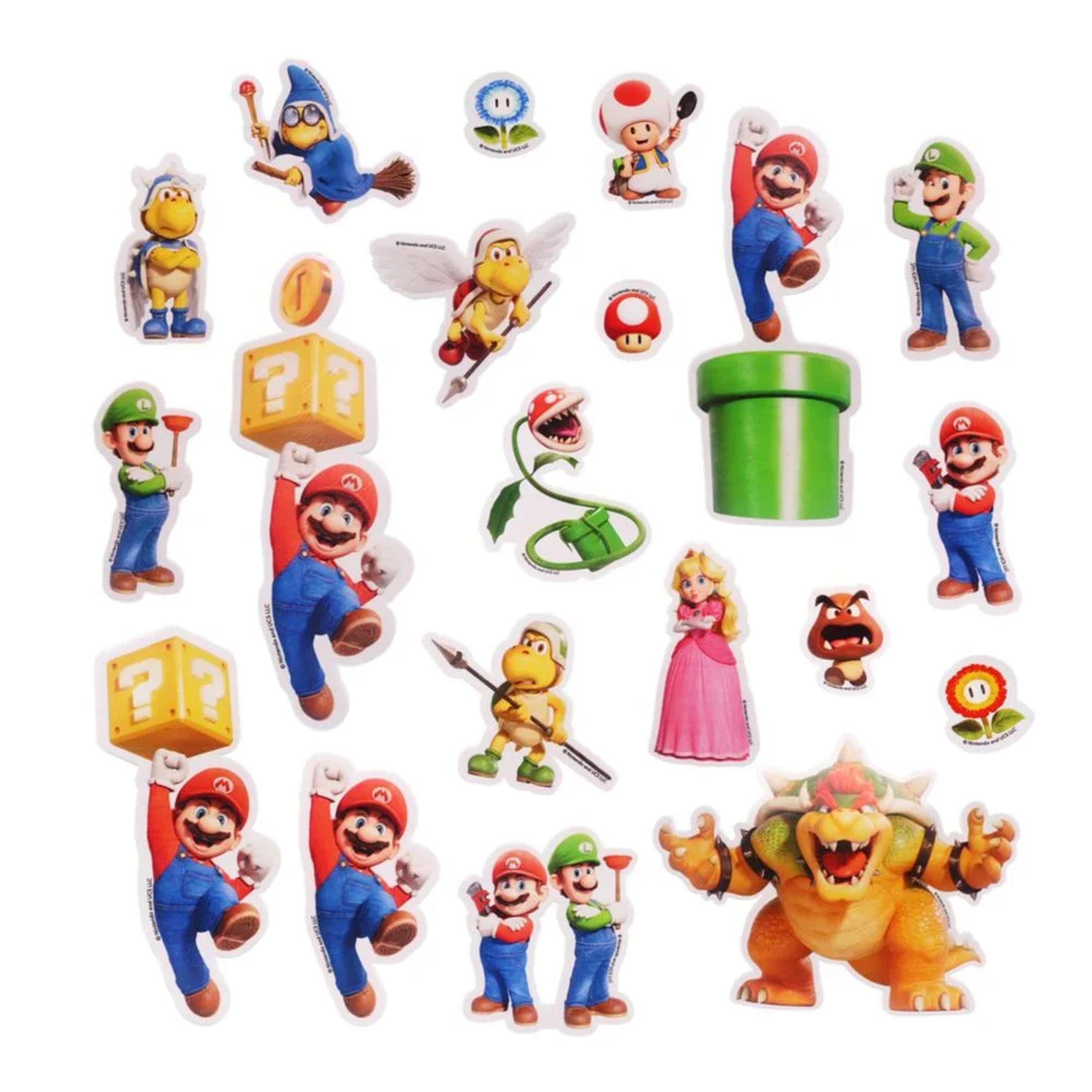 Hot Deal! 40-Pack Super Mario Bros Movie Foam Stickers with 20 Assorted Designs