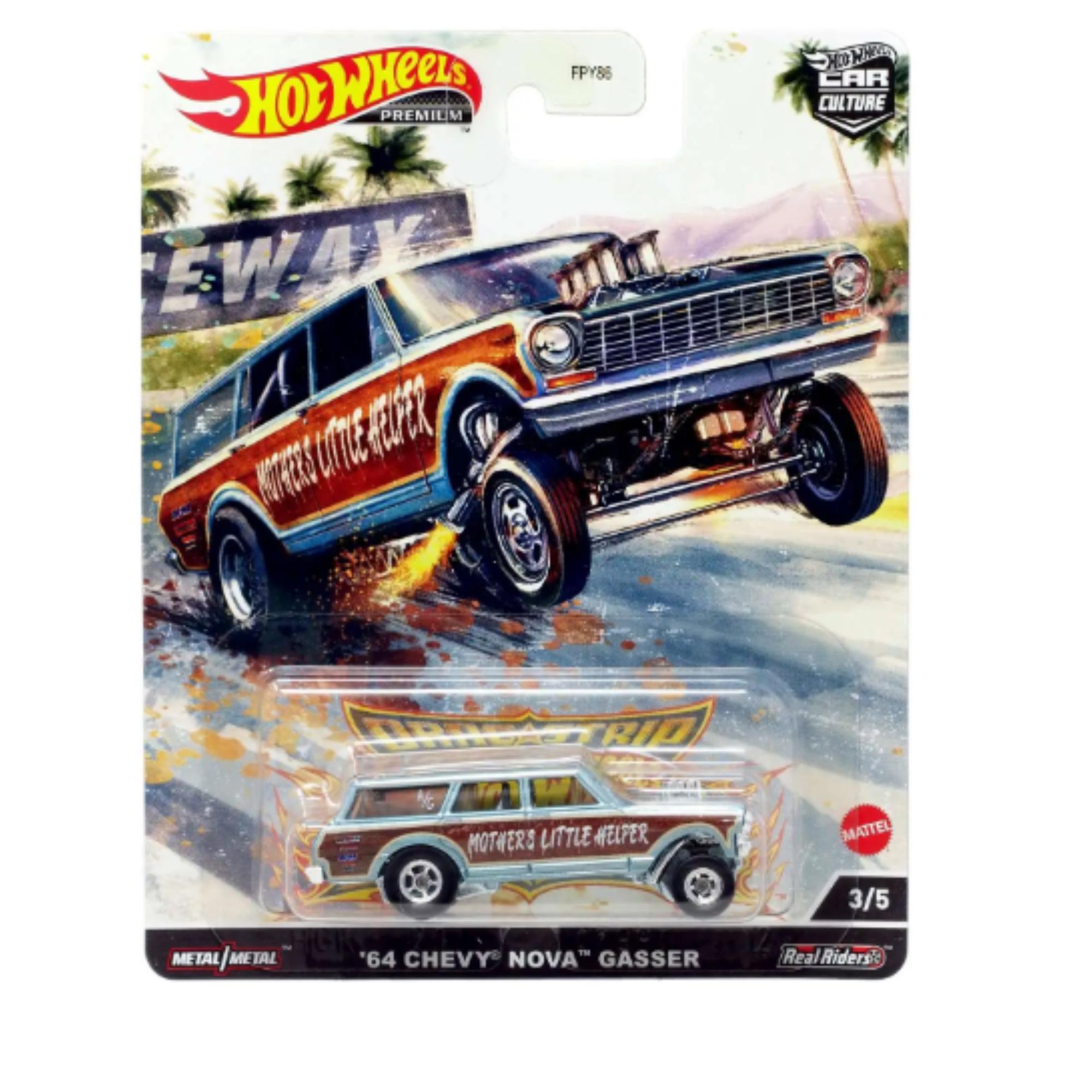 Hot Wheels Car Culture Dragstrip Demons 3/5: '64 Chevy Nova Gasser - Collector's Delight